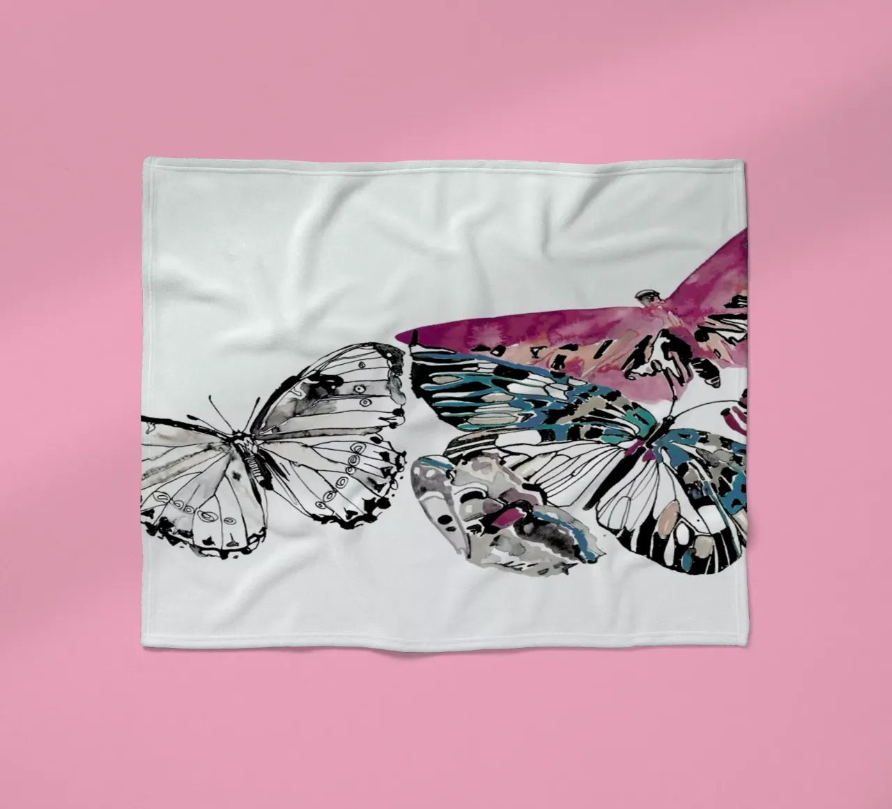 Butterflies fleece blanket by Céleste Hollak