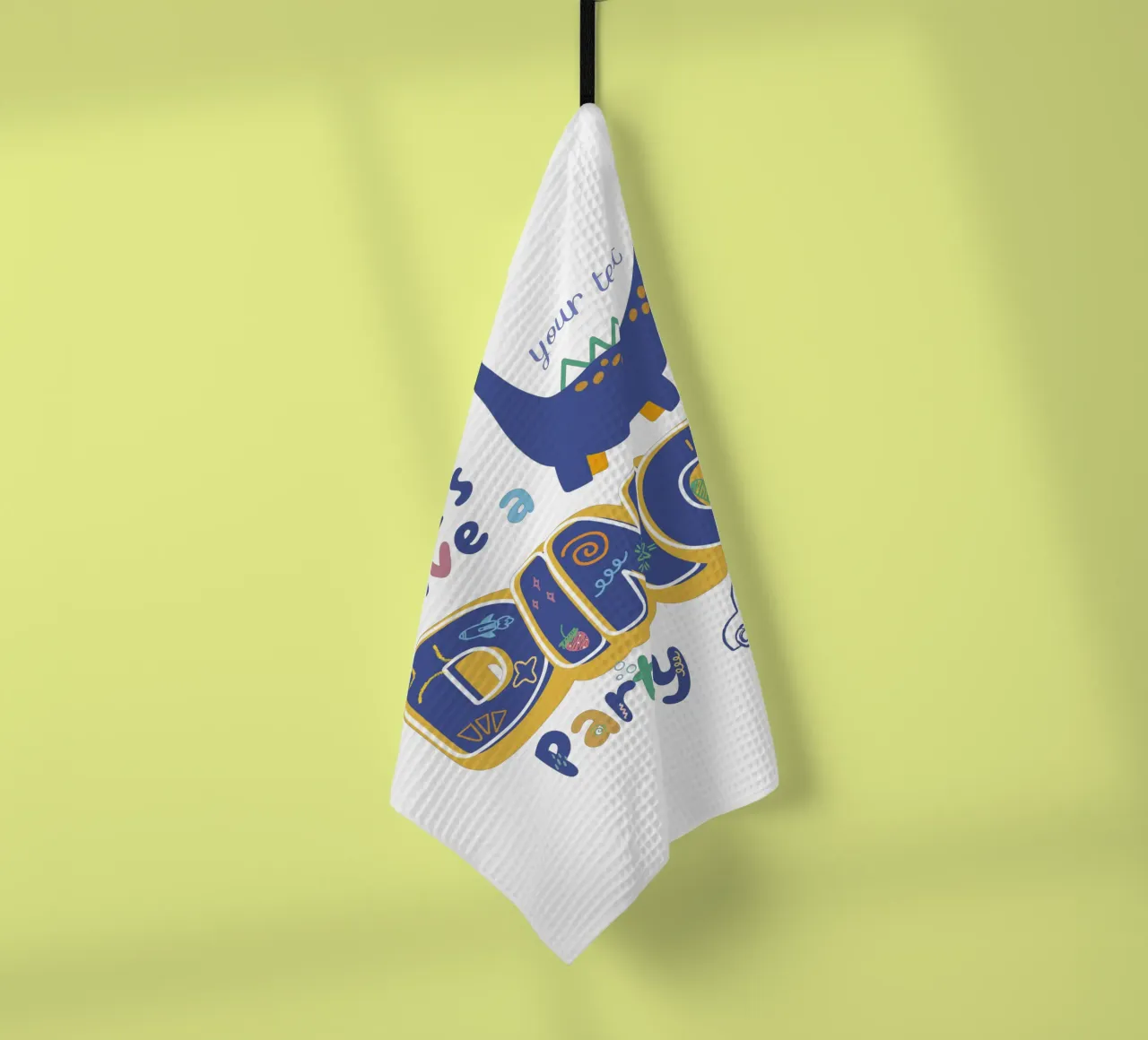 Kleines Dino-Fest Geschirrtuch von Doodle Dreams Art