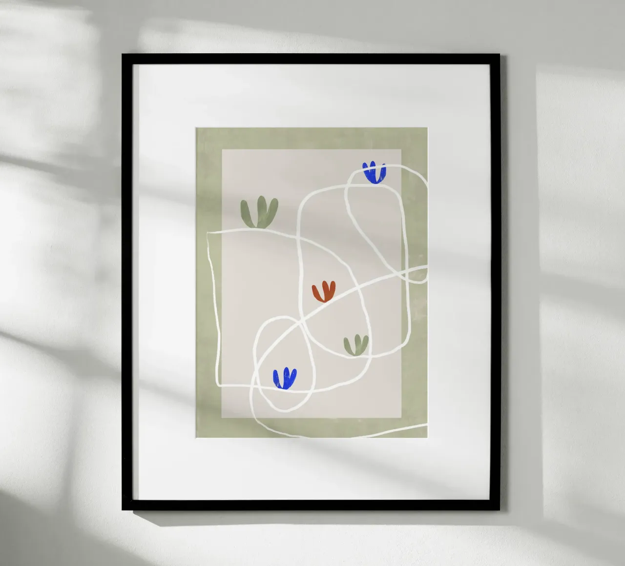 Fleeting Blooms (green) poster con telaio in alluminio da treechild