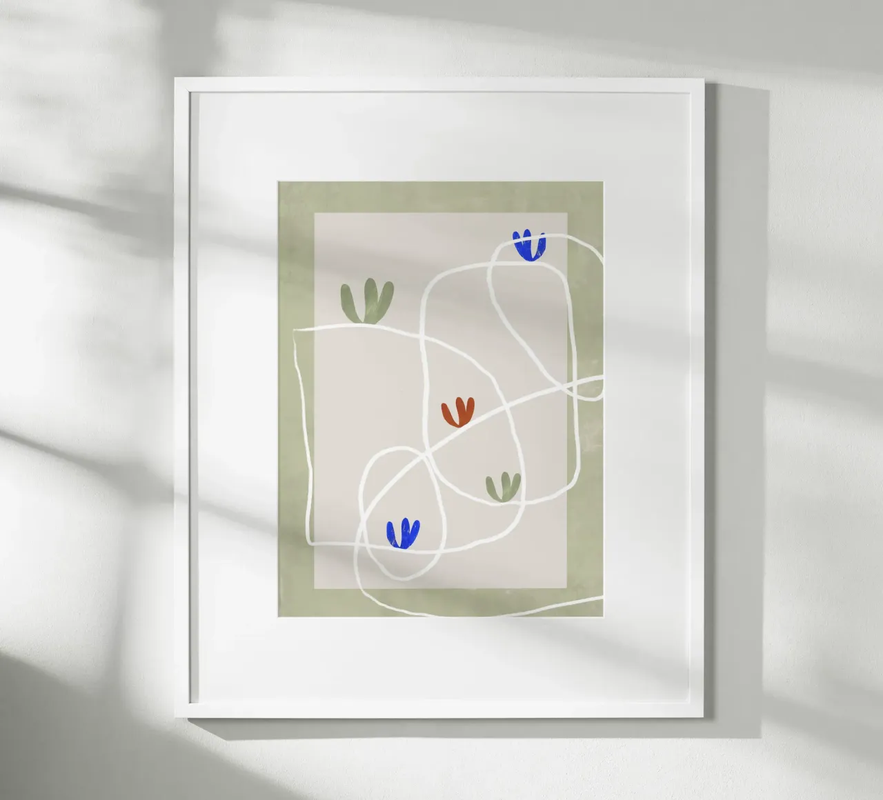 Fleeting Blooms (green) poster con telaio in alluminio da treechild