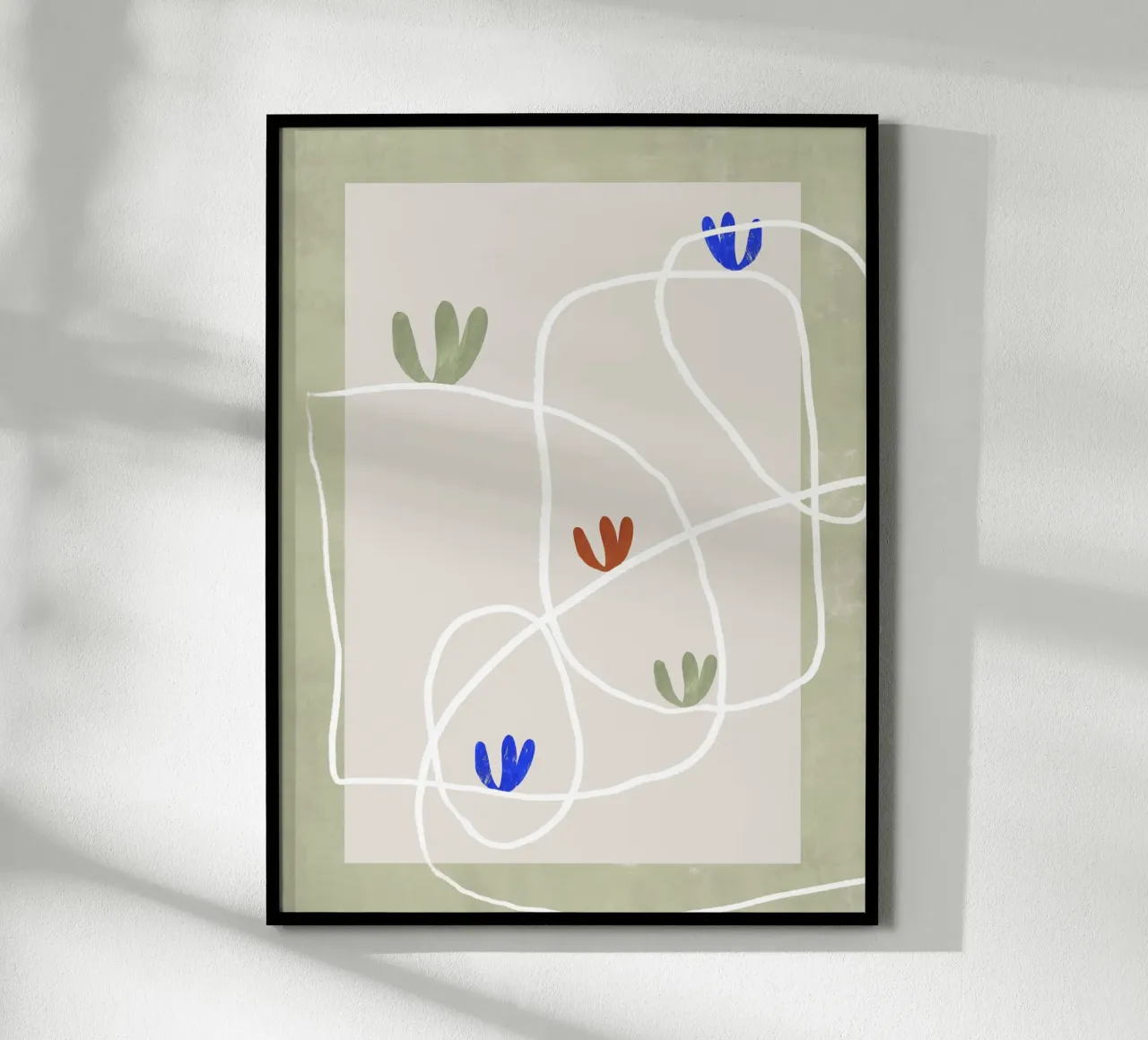 Fleeting Blooms (green) poster con telaio in alluminio da treechild