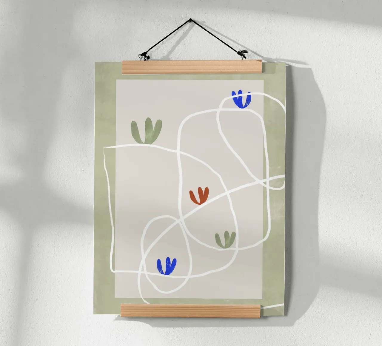 Fleeting Blooms (green) poster con telaio in alluminio da treechild