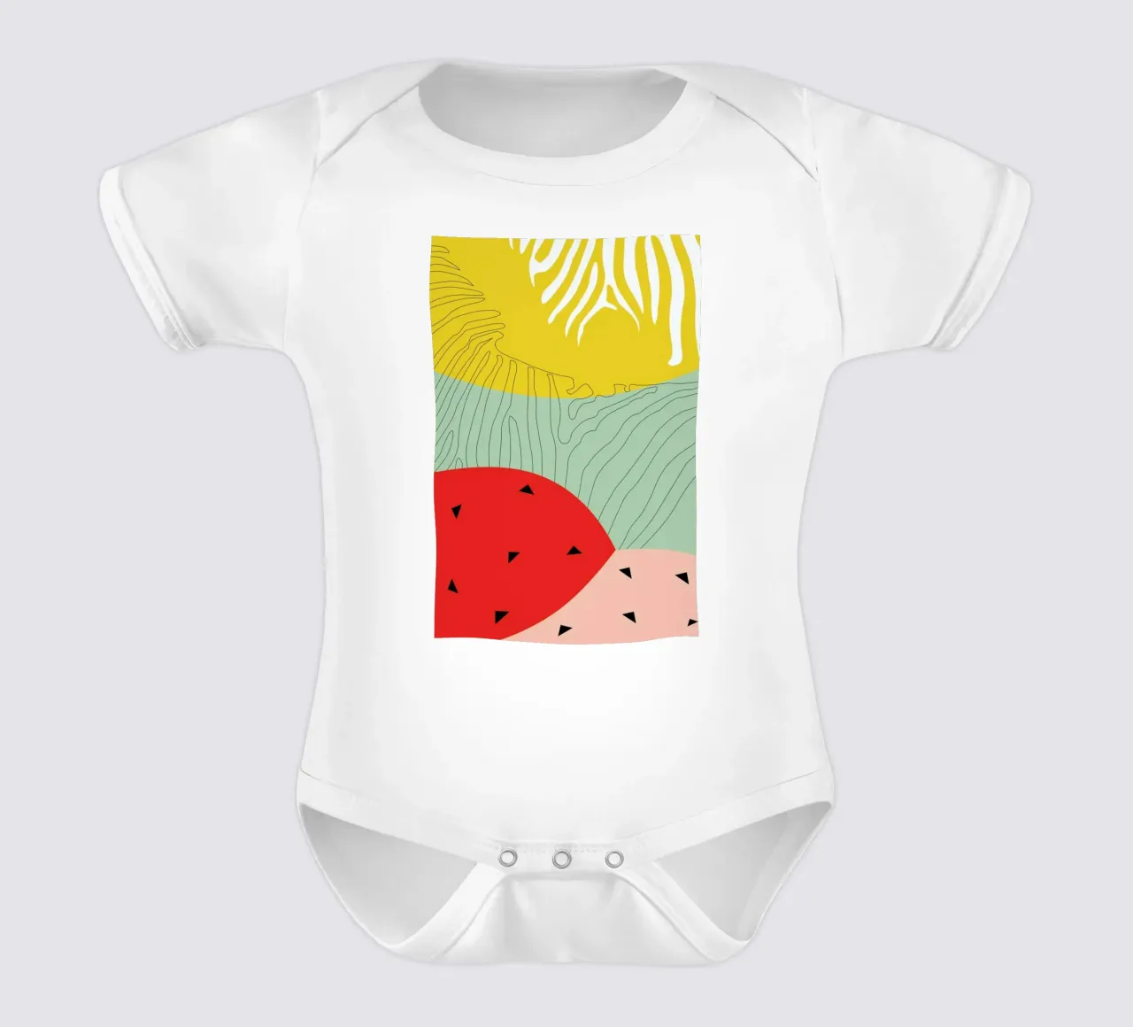Shiny Jungle body neonato maniche corte da XOXO Arte