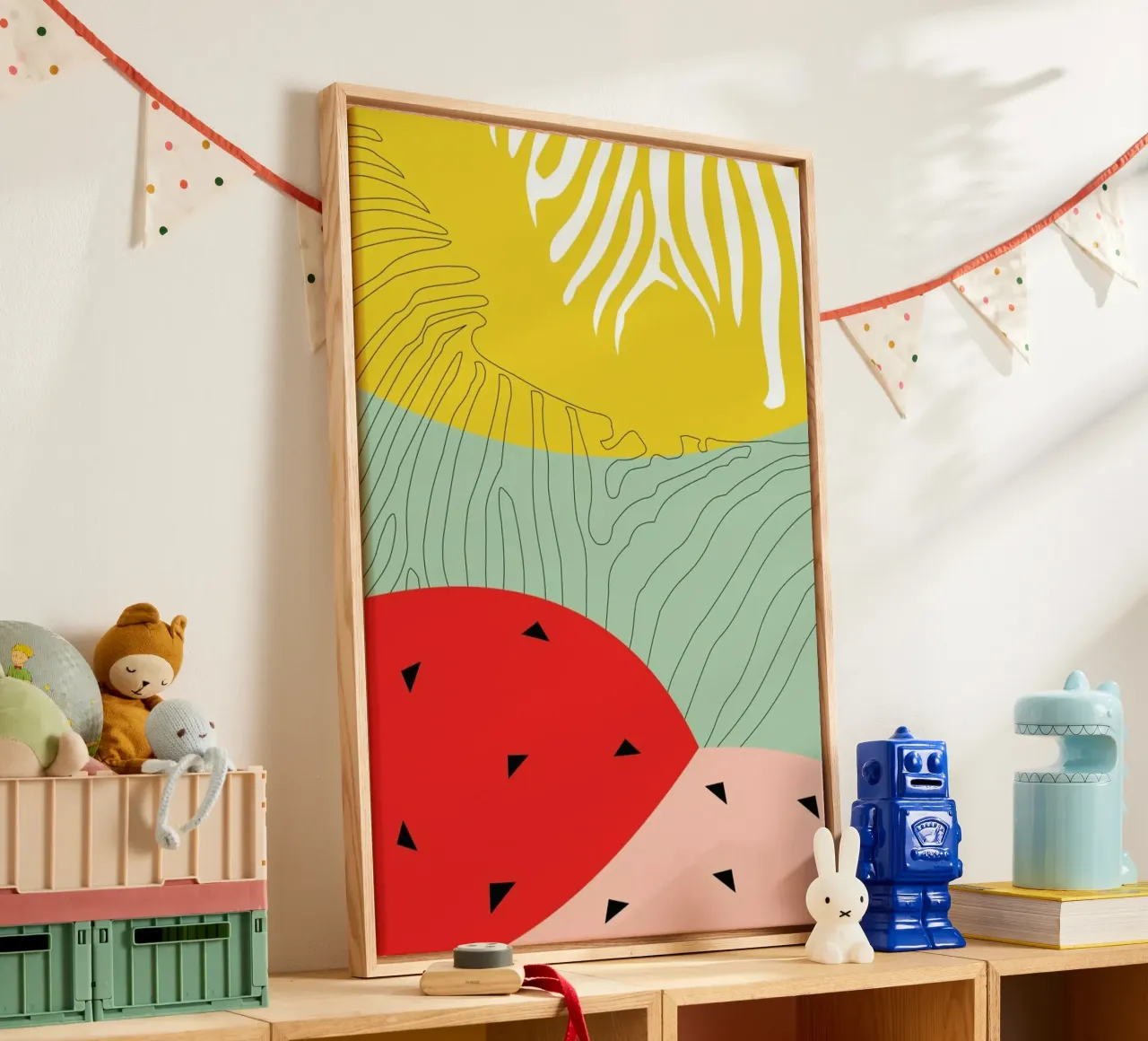 Shiny Jungle tela con Cornice a cassetta da XOXO Arte