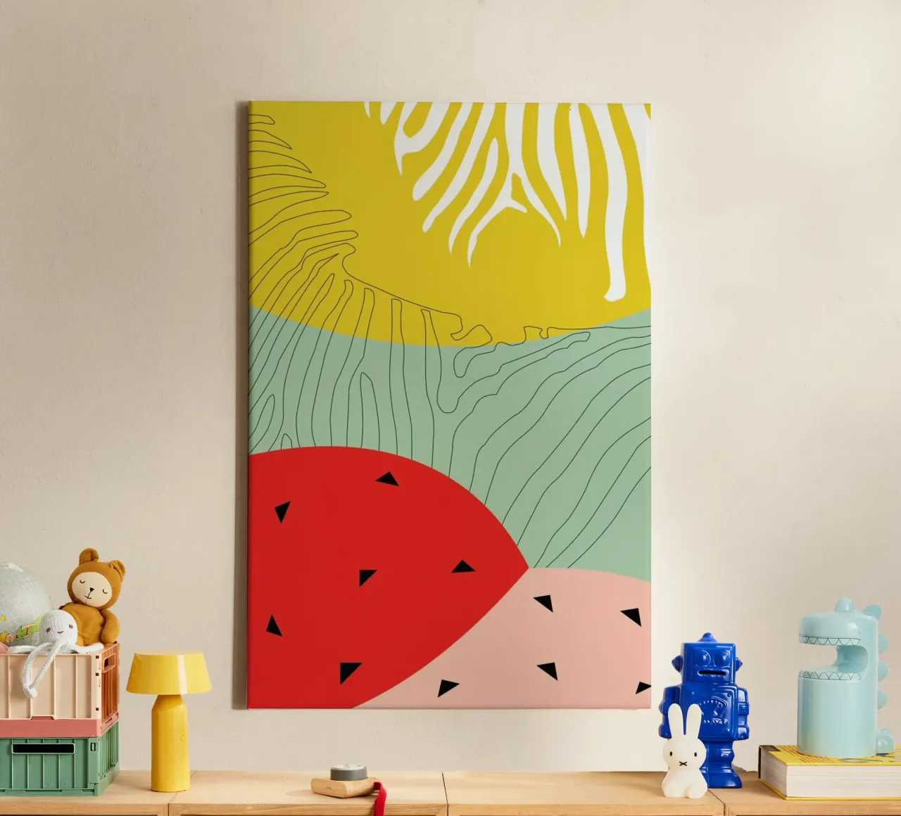 Shiny Jungle tela con Cornice a cassetta da XOXO Arte