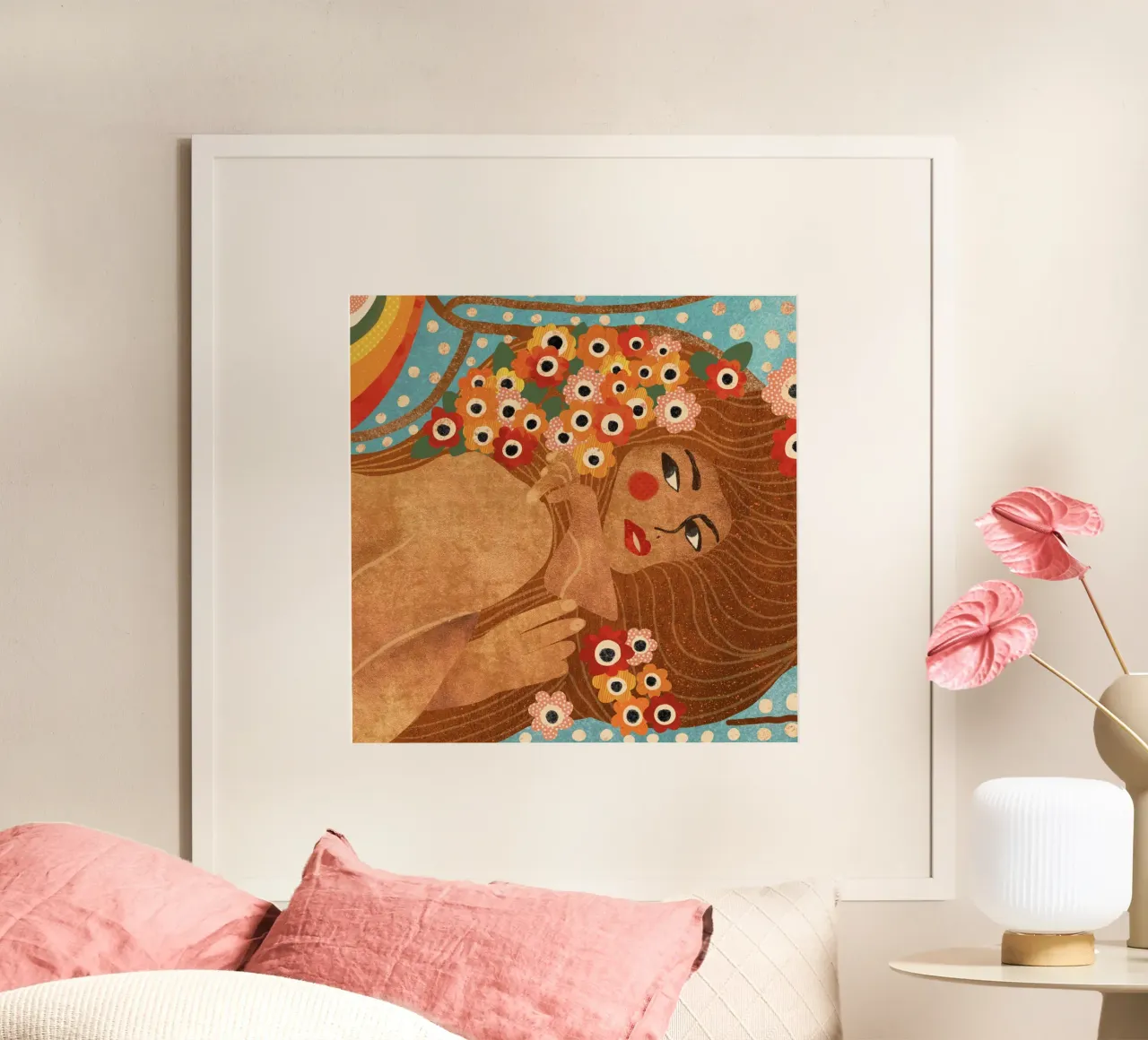 Klimt lady poster con telaio in plastica da GigiRosado