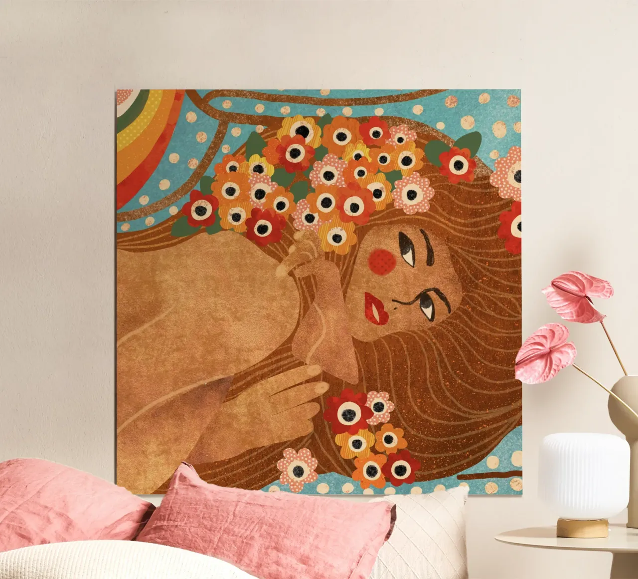 Klimt lady poster con telaio in plastica da GigiRosado