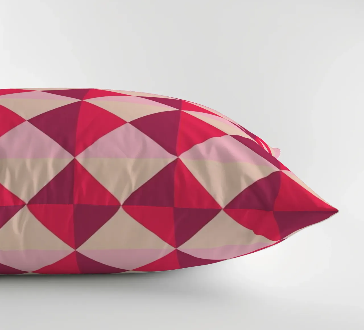 Colourful playful pattern, small squares and triangles decorative cushion by CreatedbySon