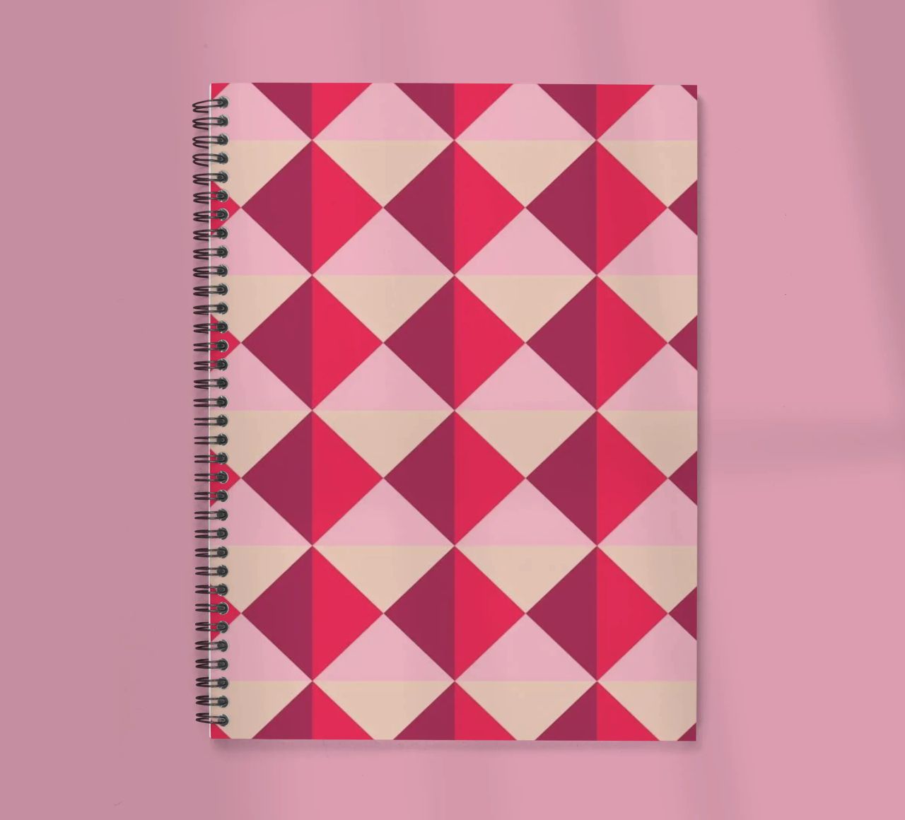 Colourful playful pattern, small squares and triangles spiral notebook by CreatedbySon