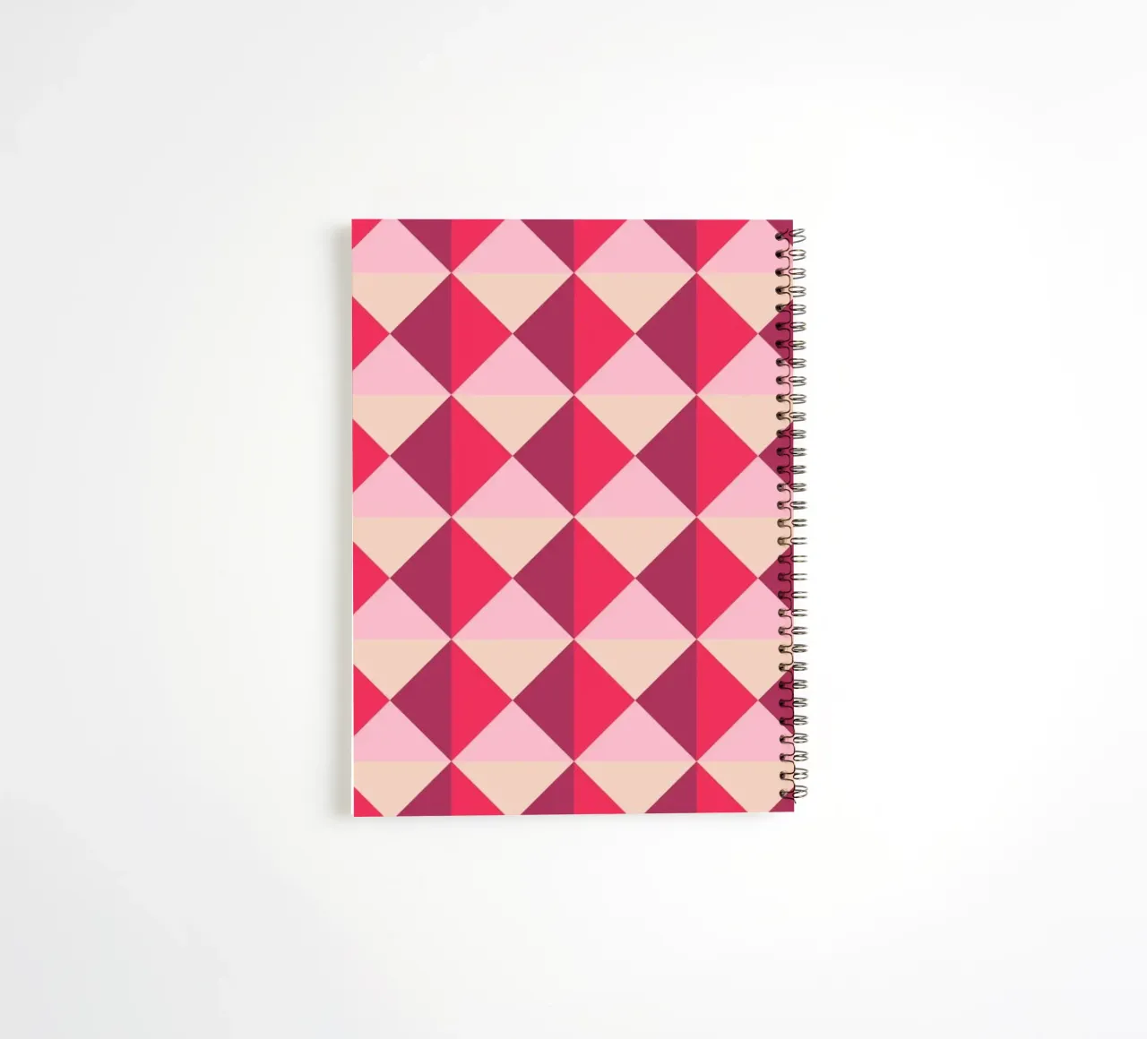 Colourful playful pattern, small squares and triangles spiral notebook by CreatedbySon