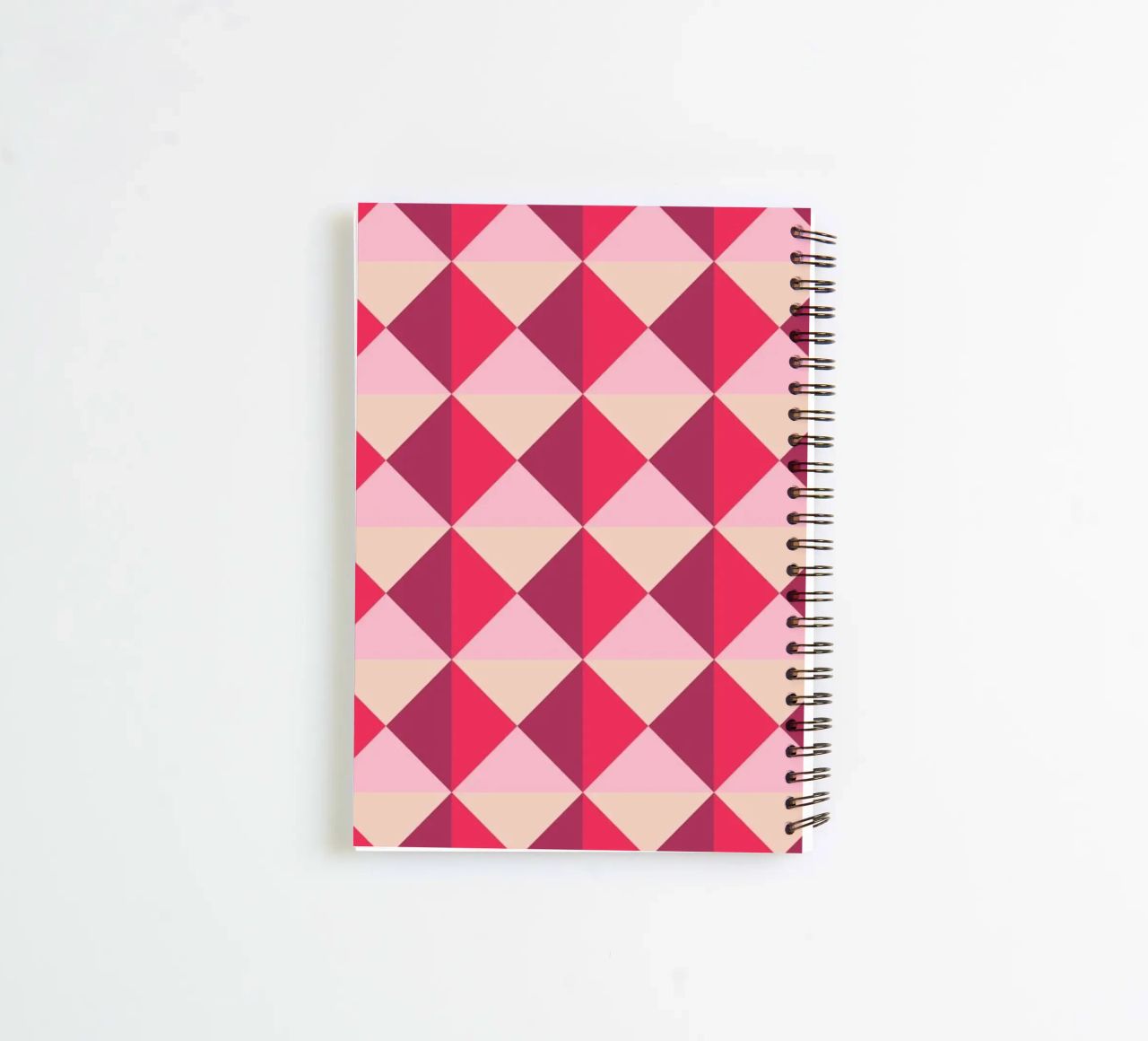 Colourful playful pattern, small squares and triangles spiral notebook by CreatedbySon