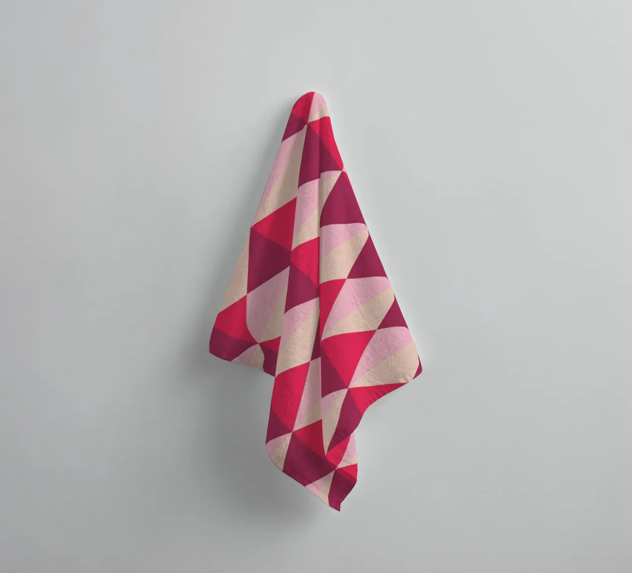 Colourful playful pattern, small squares and triangles towel by CreatedbySon