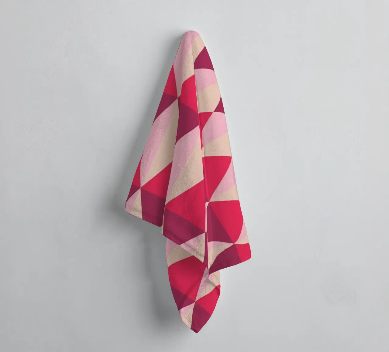 Colourful playful pattern, small squares and triangles towel by CreatedbySon