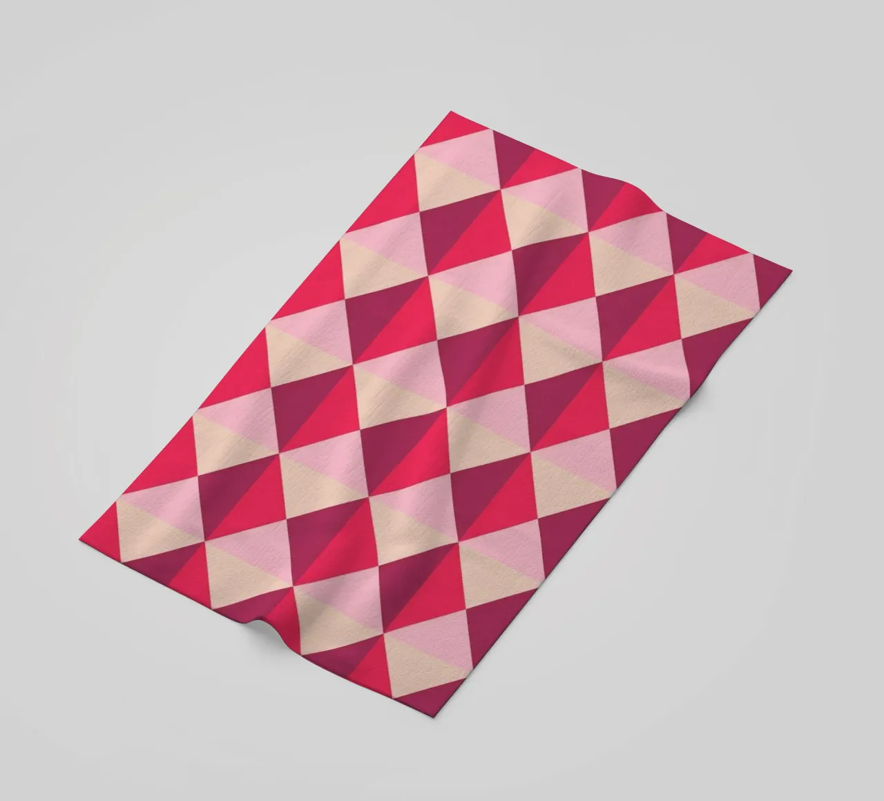 Colourful playful pattern, small squares and triangles beach towel by CreatedbySon