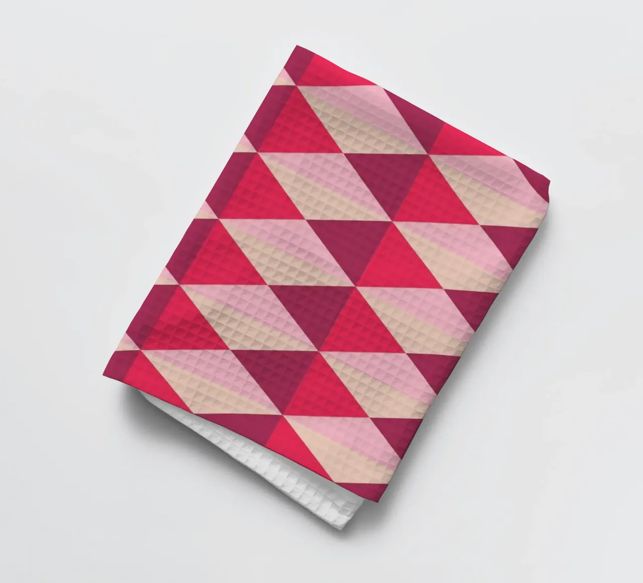 Colourful playful pattern, small squares and triangles tea towel by CreatedbySon