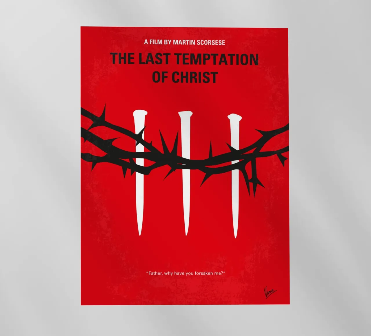 No1062 My The Last Temptation of Christ minimal movie poster pellicola backlit da Chungkong