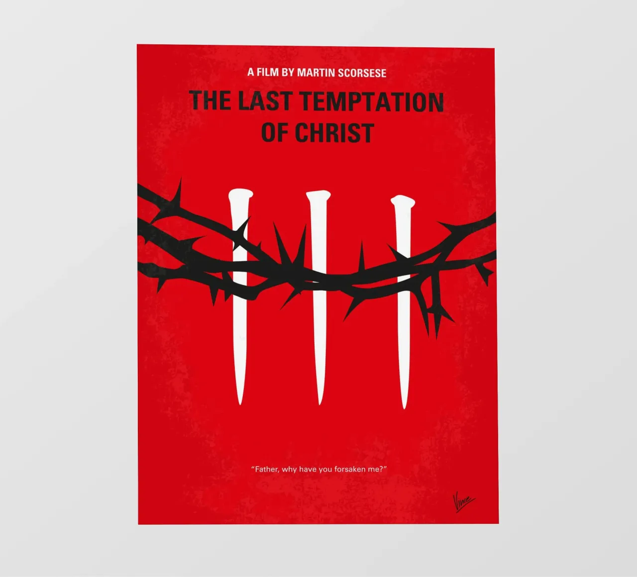 No1062 My The Last Temptation of Christ minimal movie poster pellicola backlit da Chungkong