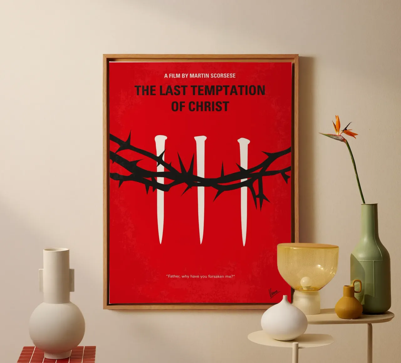 No1062 My The Last Temptation of Christ minimal movie poster tela con Cornice a cassetta da Chungkong