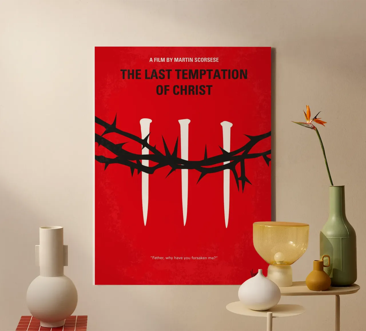 No1062 My The Last Temptation of Christ minimal movie poster tela con Cornice a cassetta da Chungkong