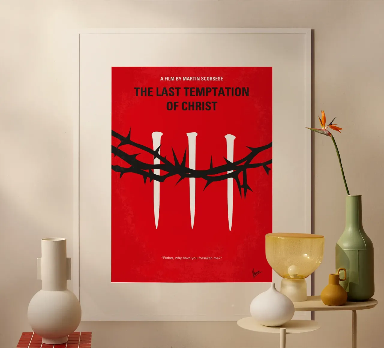 No1062 My The Last Temptation of Christ minimal movie poster carta hahnemühle da Chungkong