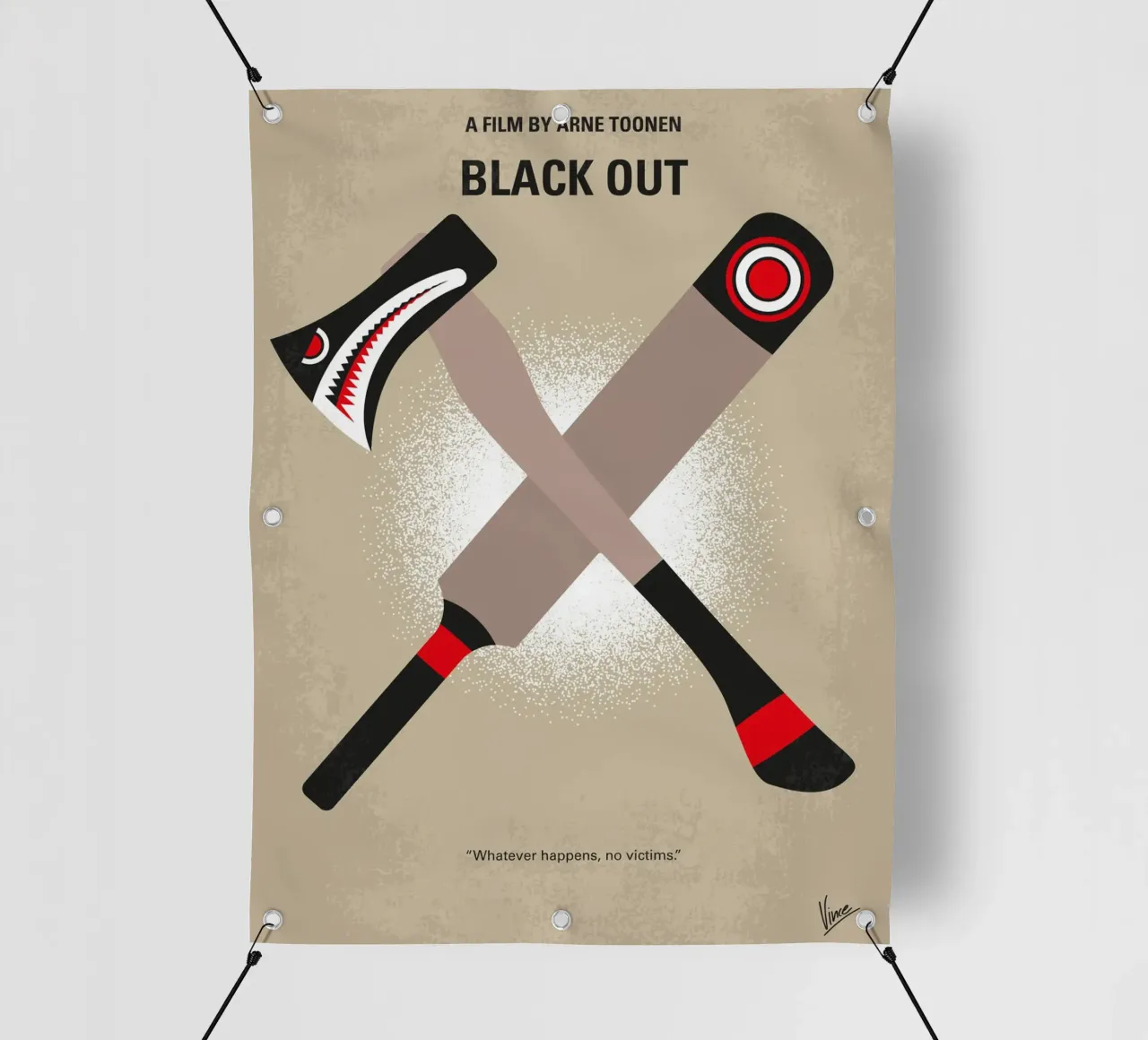 No1064 My Black Out minimal movie poster telo in pvc da Chungkong