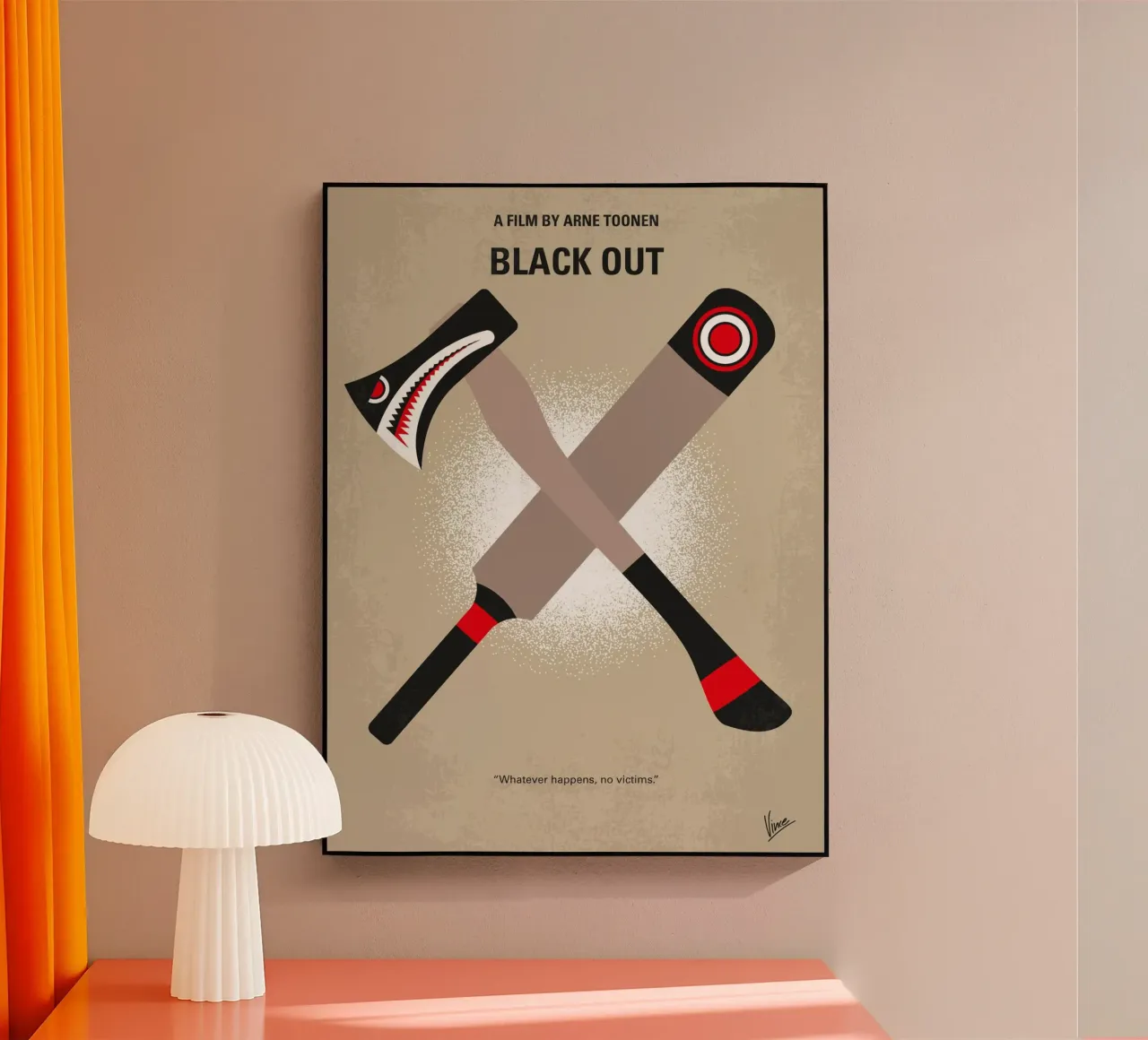 No1064 My Black Out minimal movie poster plexiglass da Chungkong