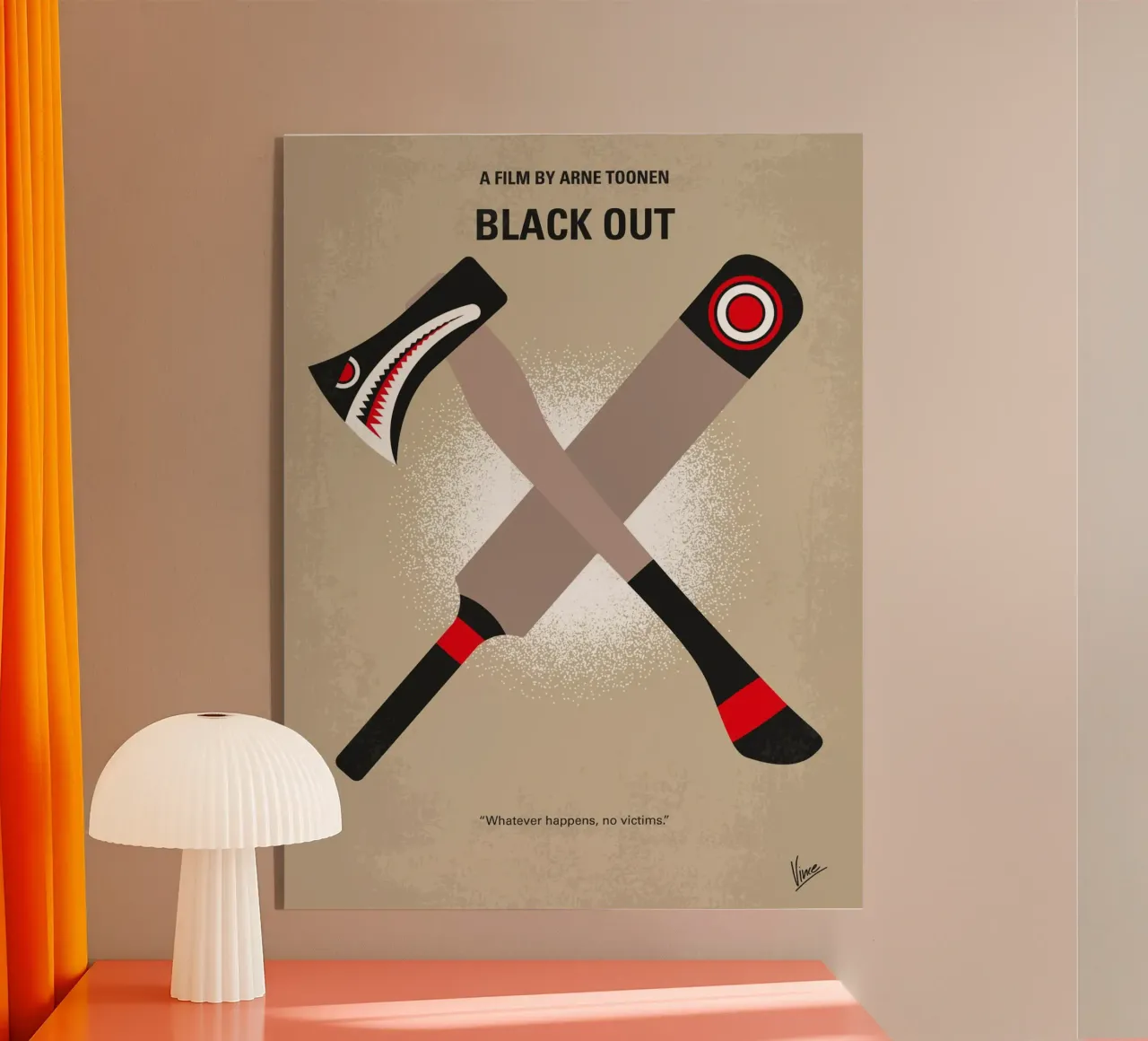 No1064 My Black Out minimal movie poster plexiglass da Chungkong