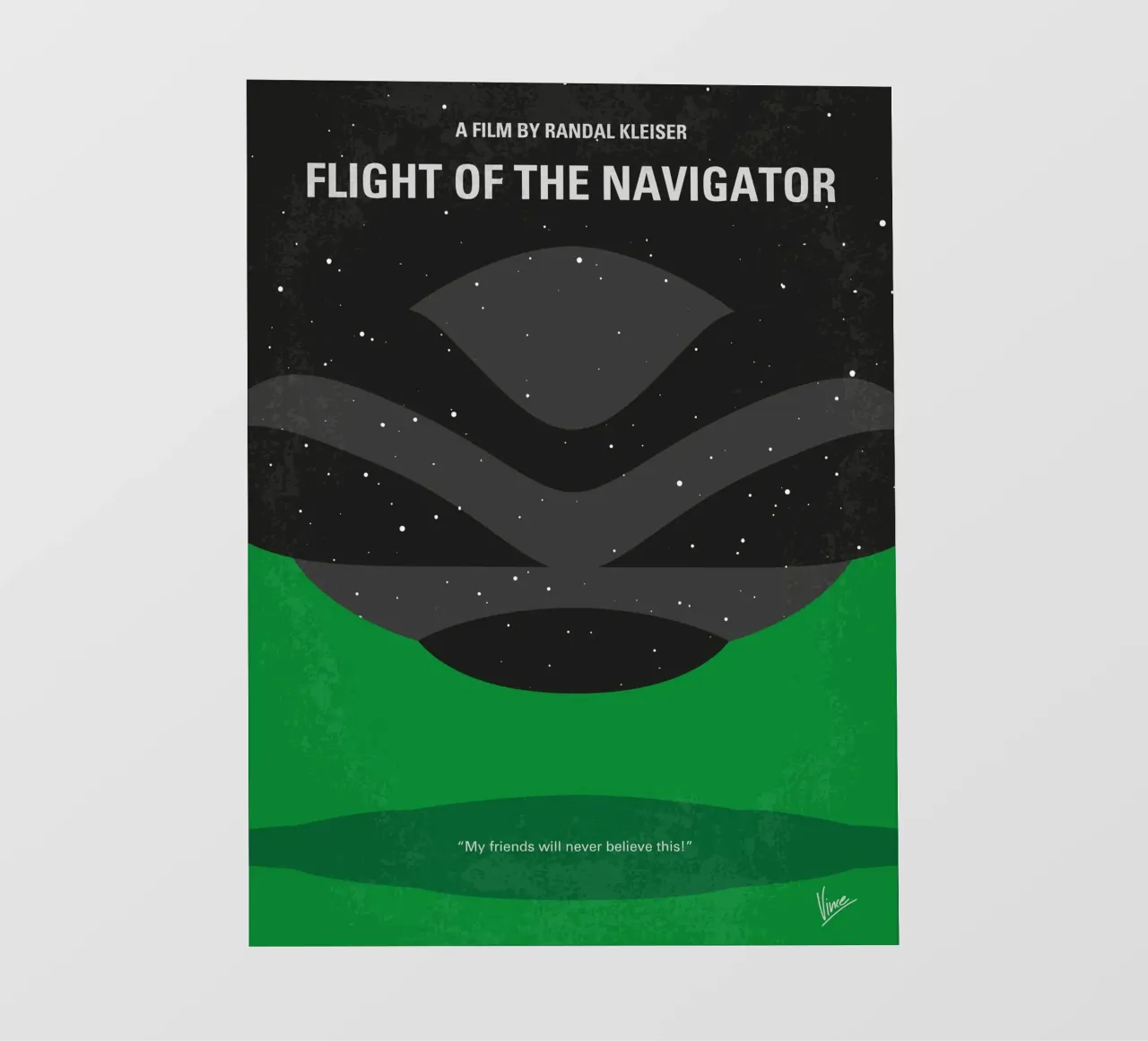 No1067 My Flight of the Navigator minimal movie poster telo in pvc da Chungkong