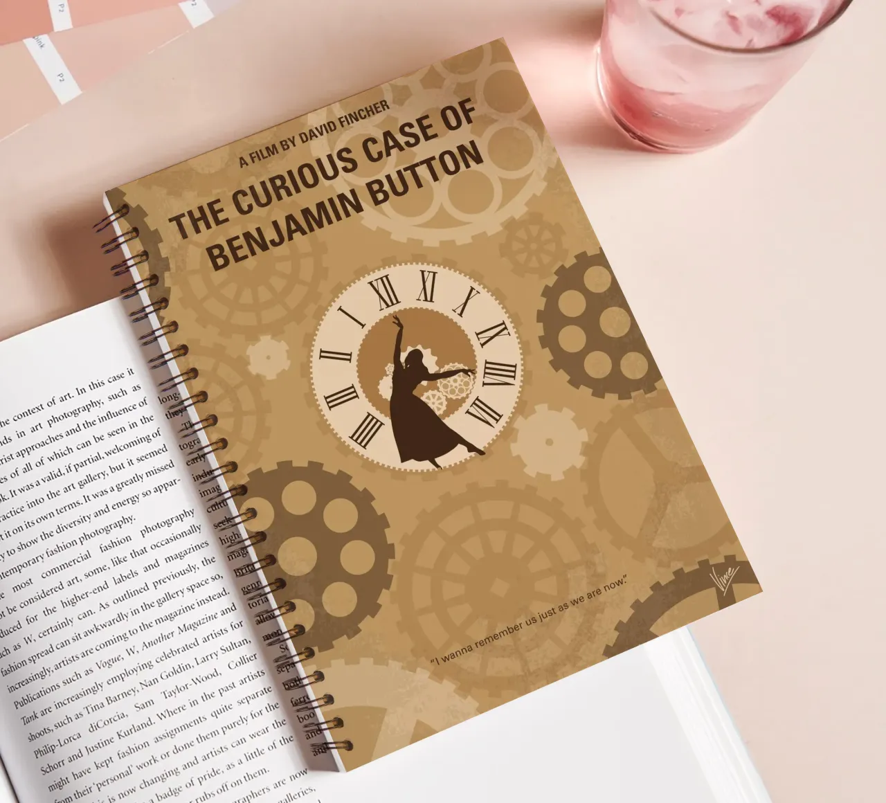 No1068 My Curious Case of Benjamin Button minimal movie post spiral notebook by Chungkong