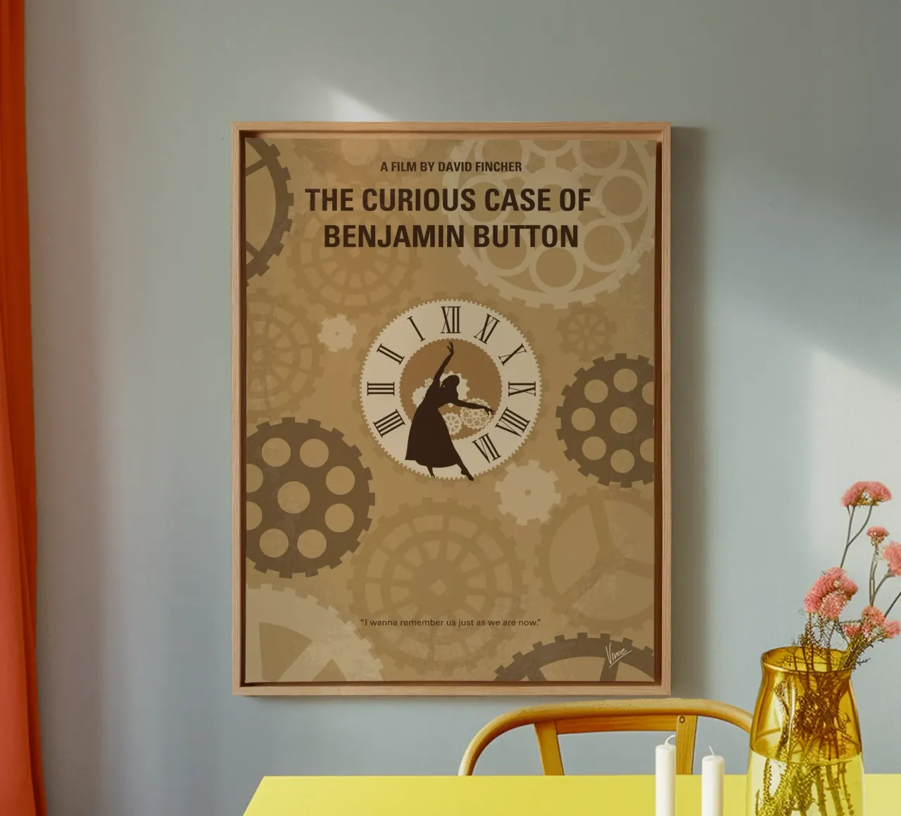 No1068 My Curious Case of Benjamin Button minimal movie post lienzo de Chungkong