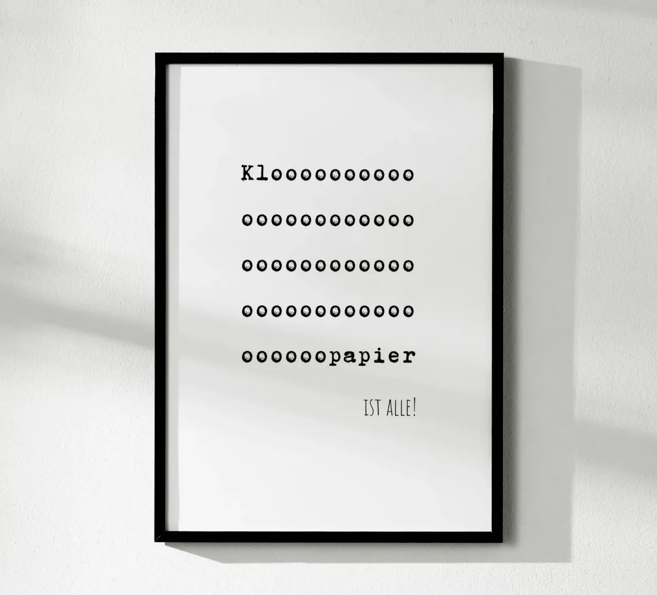 Klopapier ist alle | Gästetoilette | Geschenk Einzug poster da keinkonzept