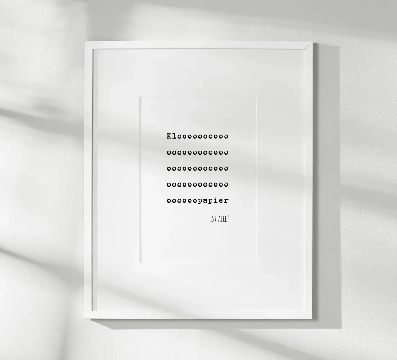 Klopapier ist alle | Gästetoilette | Geschenk Einzug poster da keinkonzept