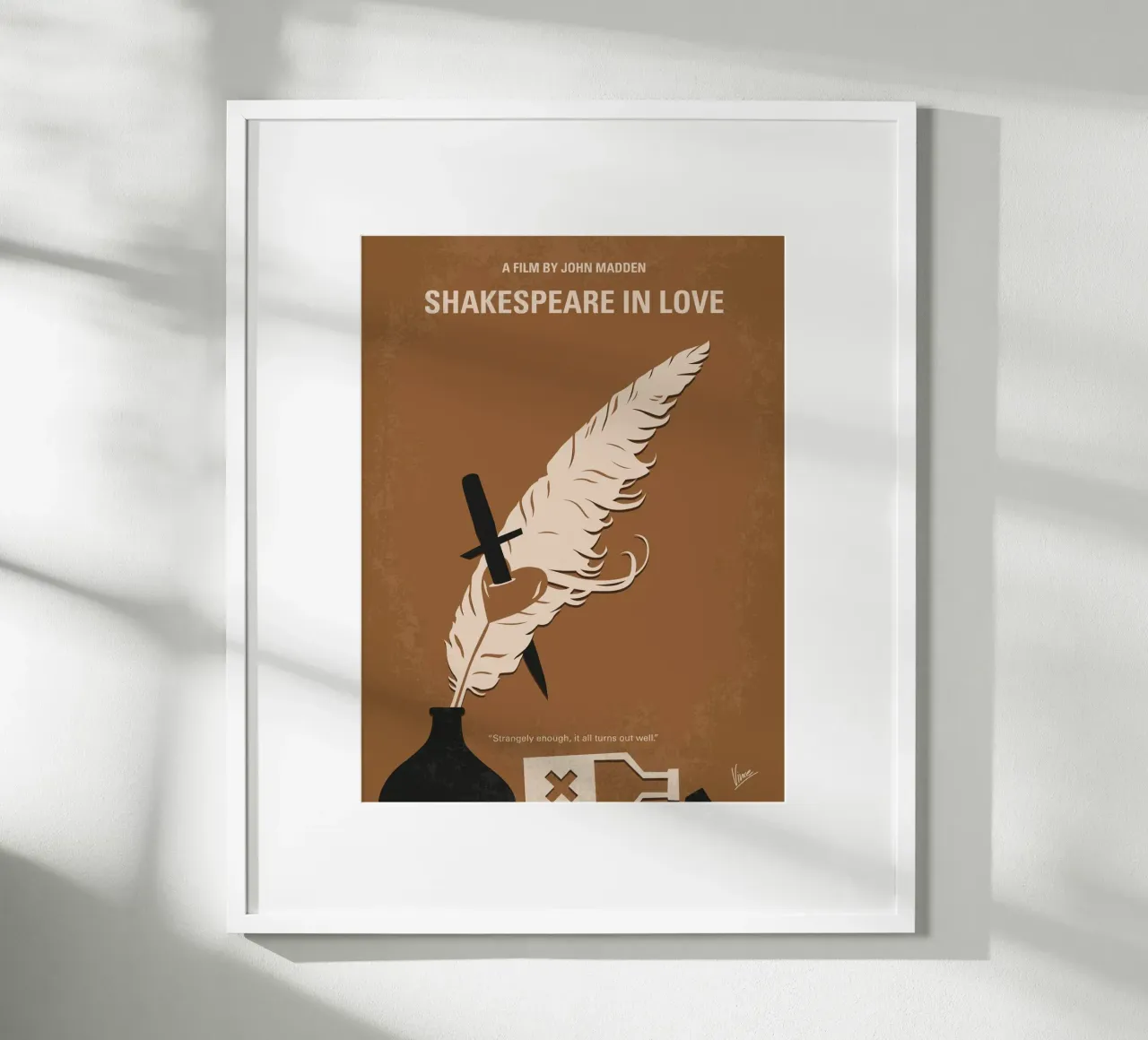 No1071 My SHAKESPEARE IN LOVE minimal movie poster poster con telaio in legno da Chungkong
