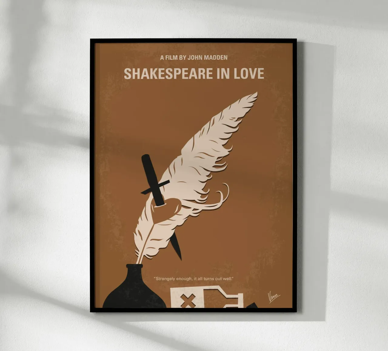 No1071 My SHAKESPEARE IN LOVE minimal movie poster poster con telaio in legno da Chungkong