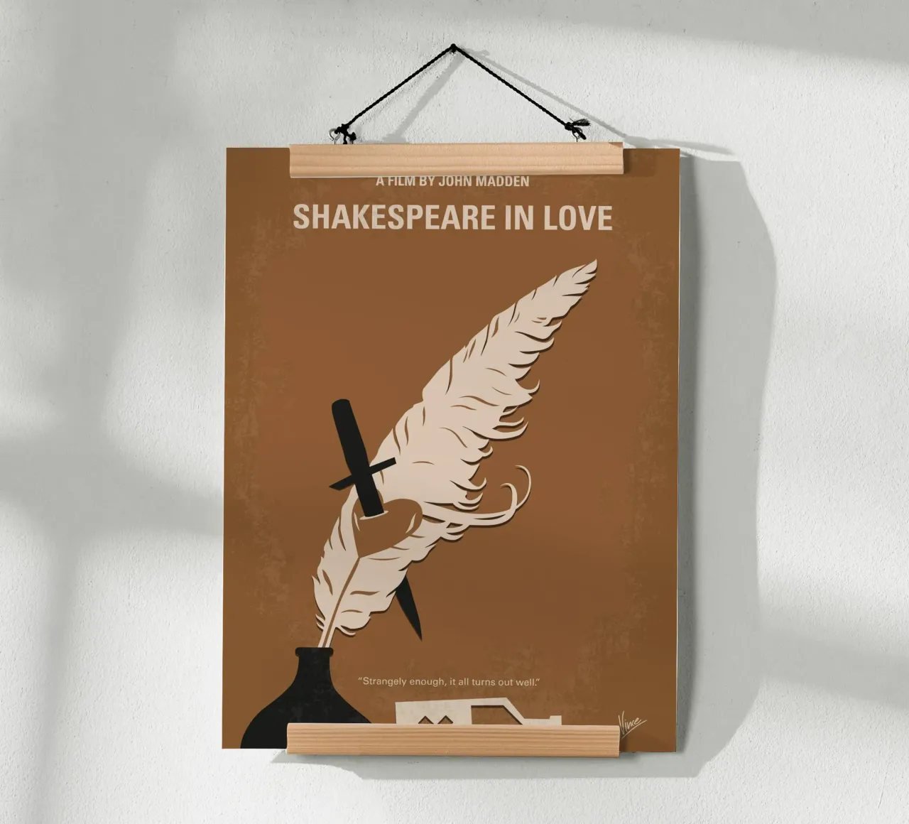 No1071 My SHAKESPEARE IN LOVE minimal movie poster poster con telaio in legno da Chungkong