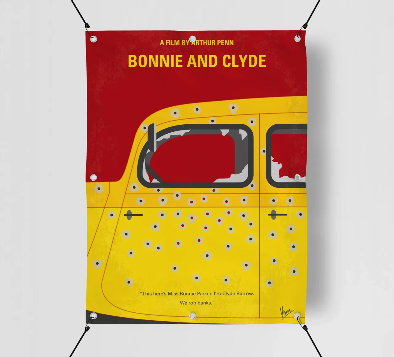 No1072 My Bonnie and Clyde minimal movie poster telo in pvc da Chungkong
