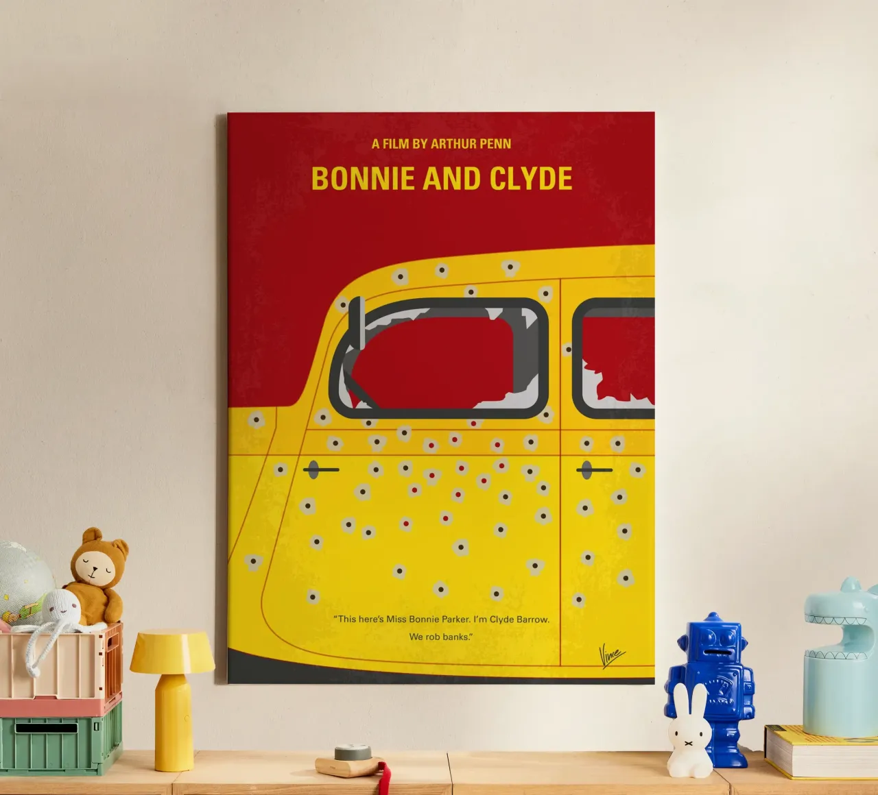 No1072 My Bonnie and Clyde minimal movie poster tela con Cornice a cassetta da Chungkong