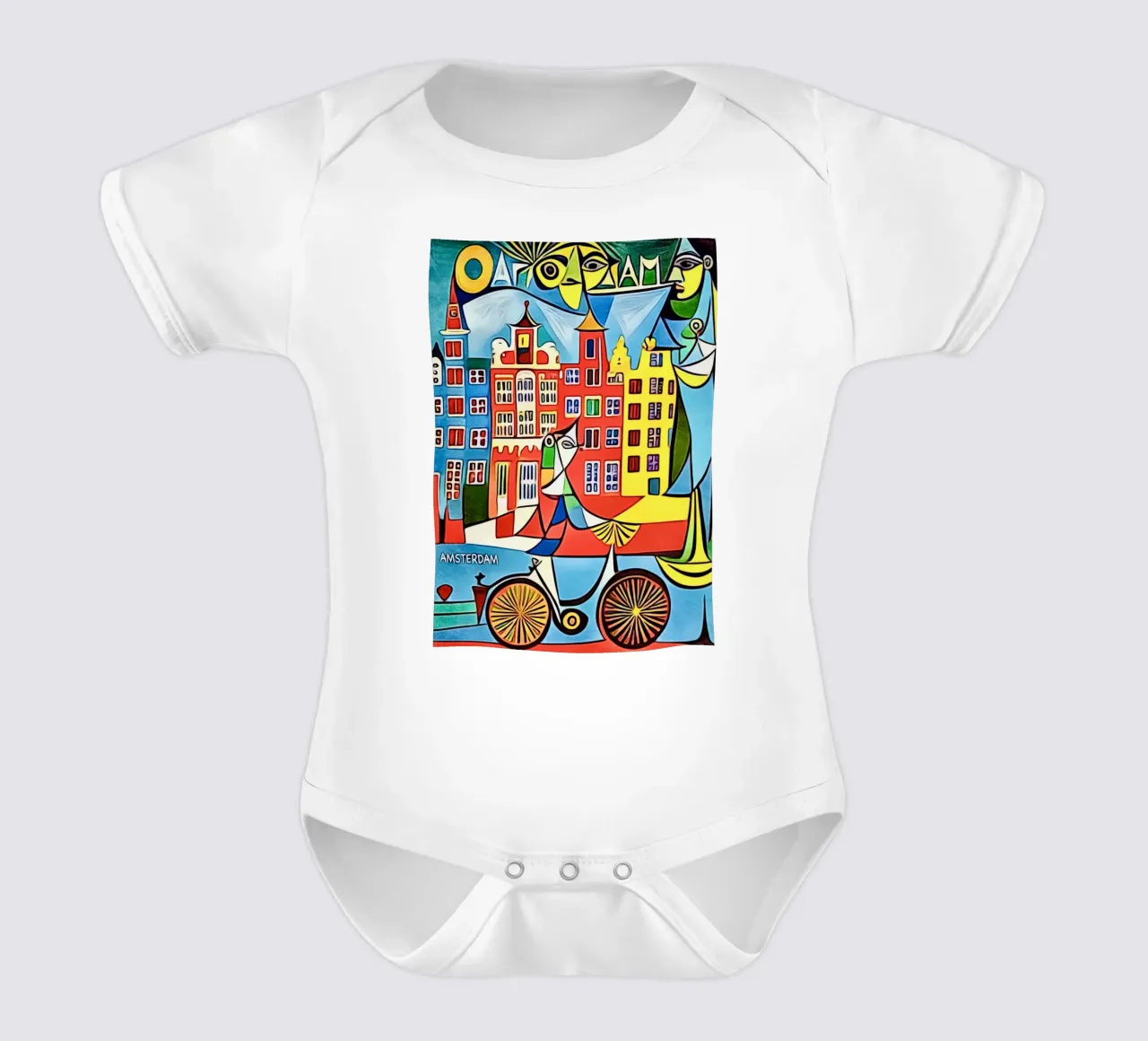 Amsterdam, Globetrotter body neonato maniche corte da ZAMART