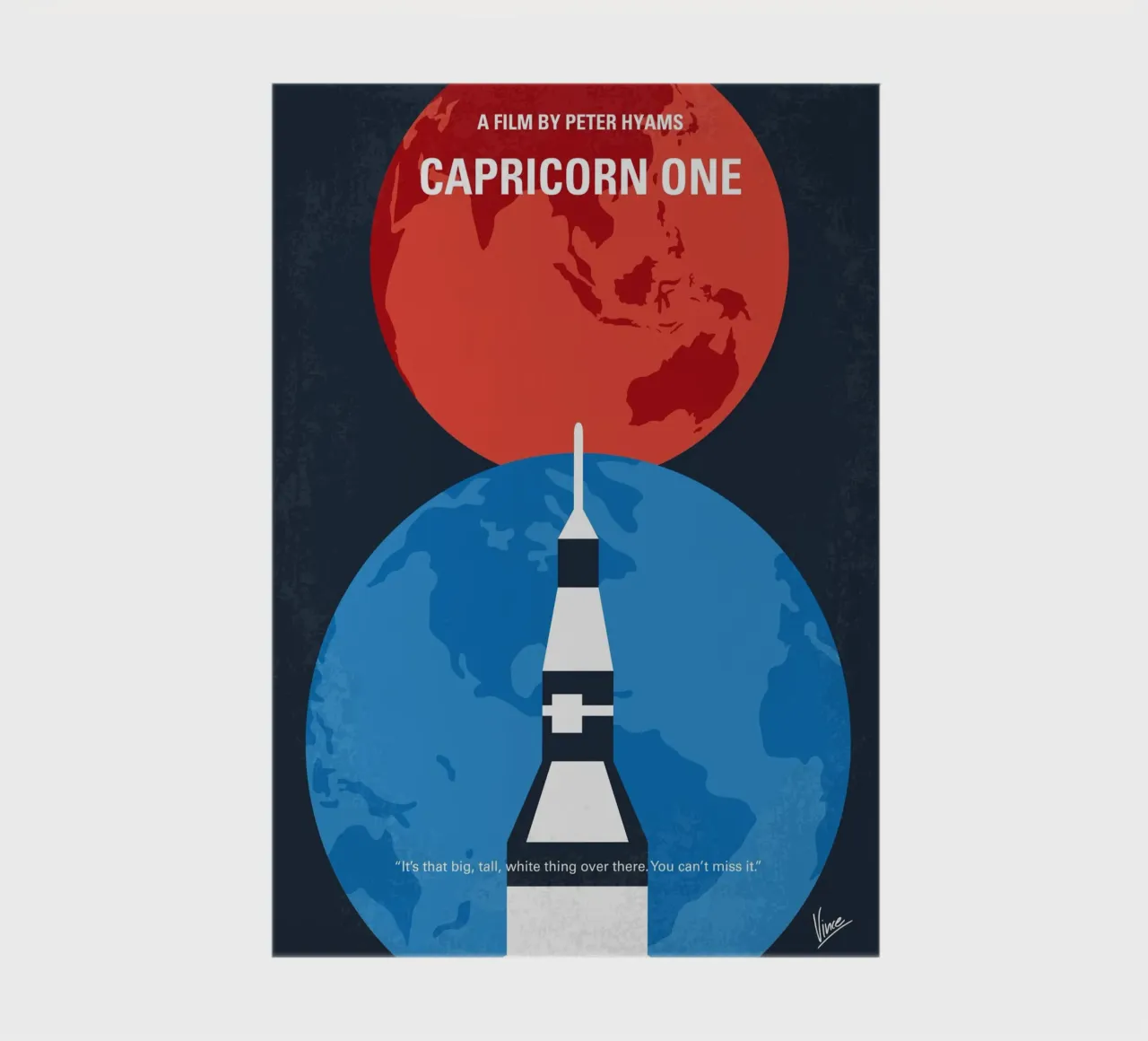 No1078 My CAPRICORN ONE minimal movie poster notebook by Chungkong