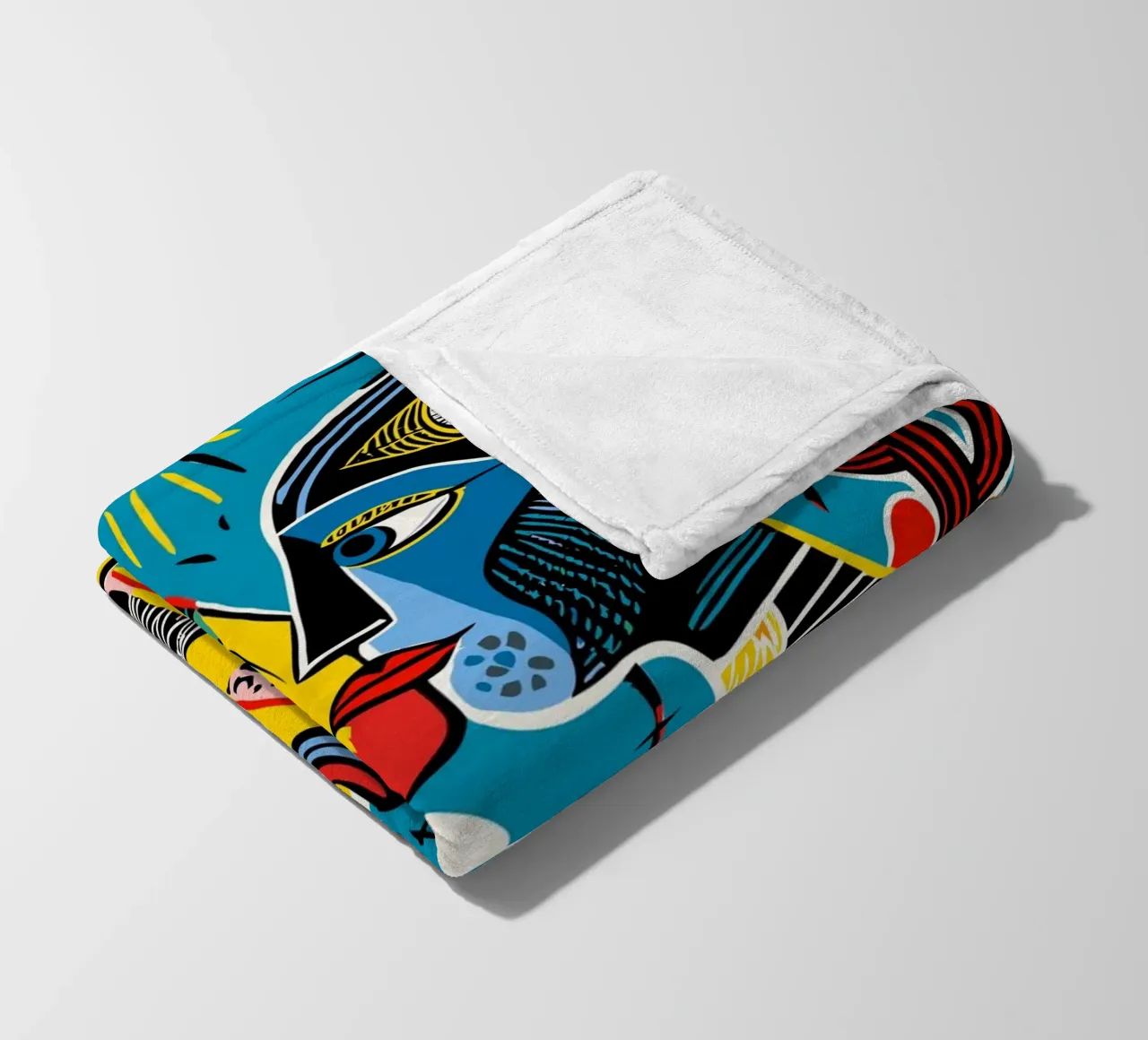 Vibrant Tarot-Inspired Art Colorful Abstract Faces coperta in pile da Signorino