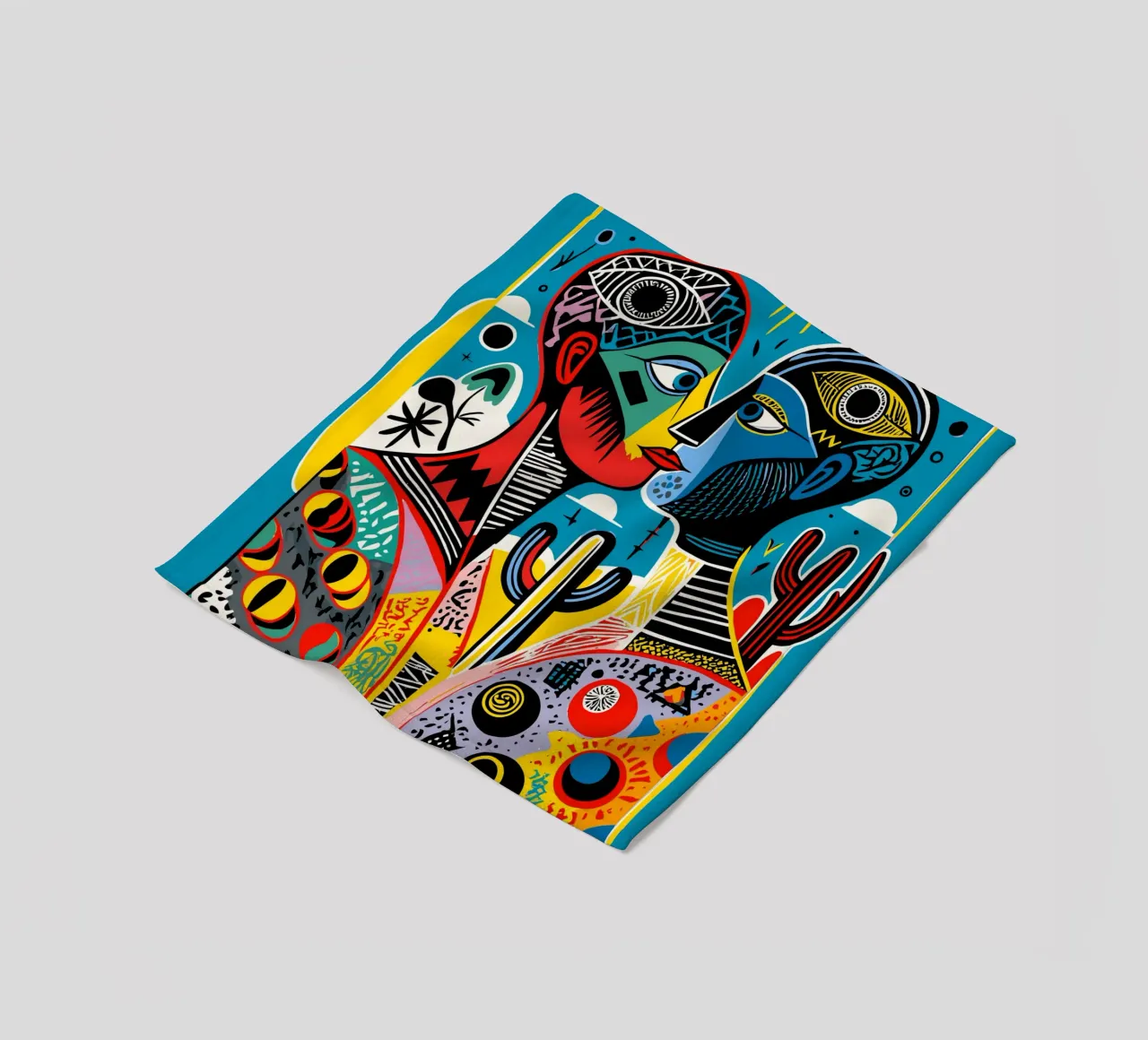 Vibrant Tarot-Inspired Art Colorful Abstract Faces coperta in pile da Signorino
