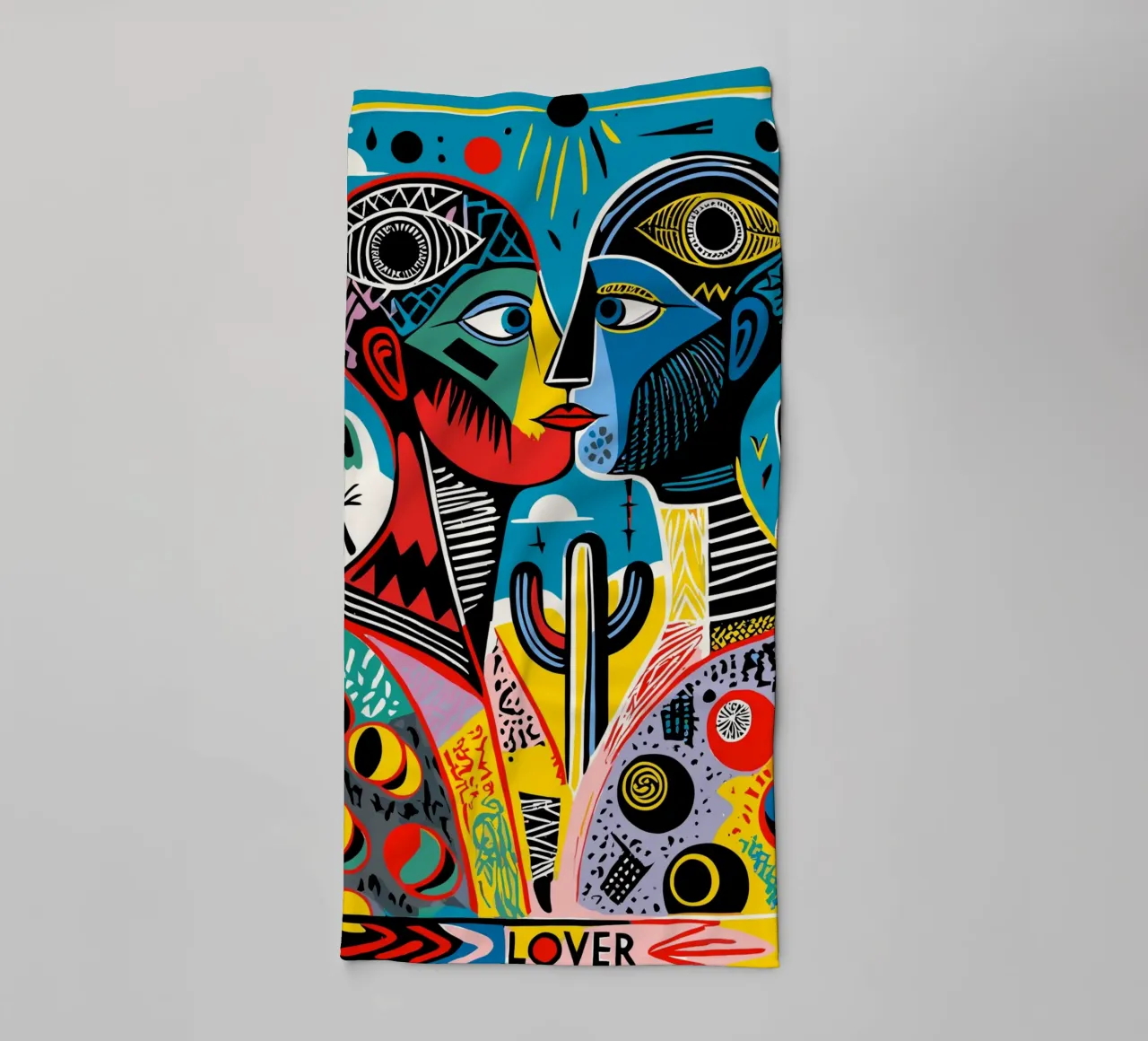 Vibrant Tarot-Inspired Art Colorful Abstract Faces asciugamano da bagno da Signorino
