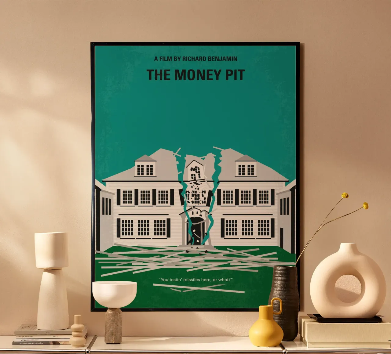 No1091 My The Money Pit minimal movie poster poster con telaio in legno da Chungkong