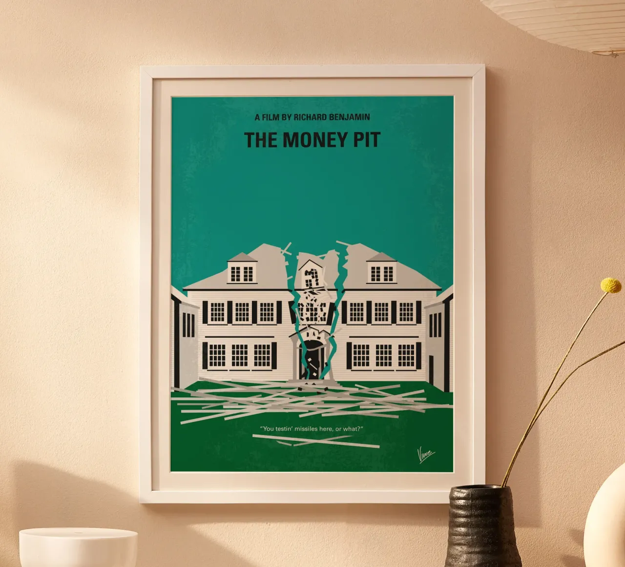 No1091 My The Money Pit minimal movie poster poster con telaio in legno da Chungkong