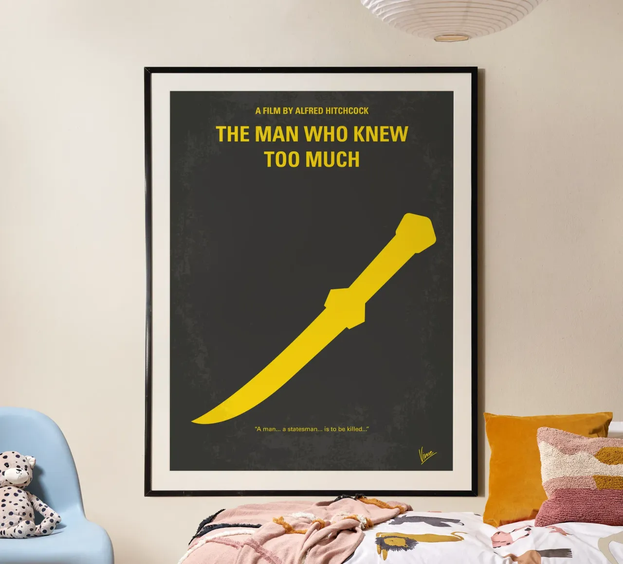 No1088 My The Man Who Knew Too Much minimal movie poster poster con telaio in alluminio da Chungkong