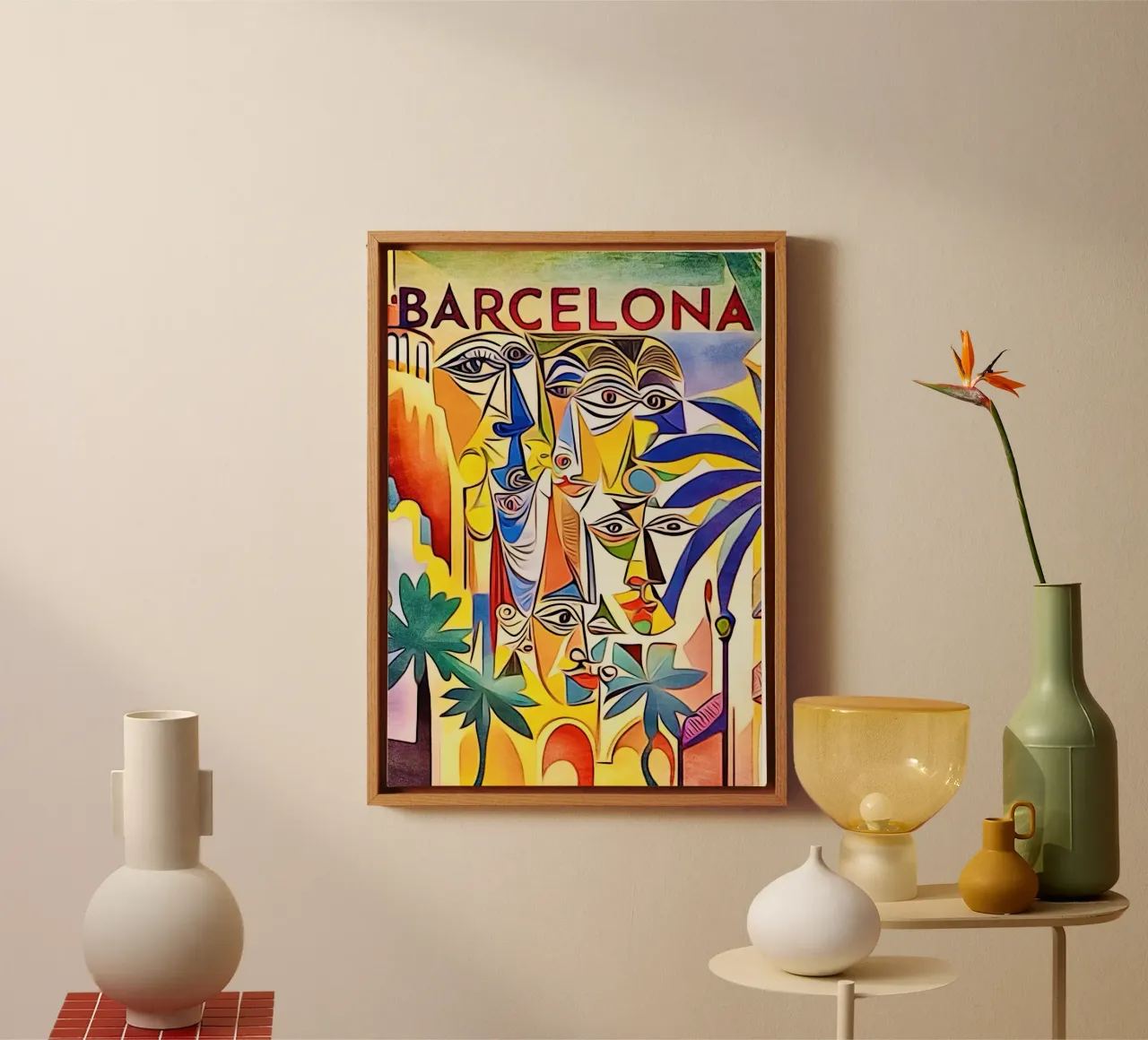 Barcellona, Globetrotter tela con Cornice a cassetta da ZAMART