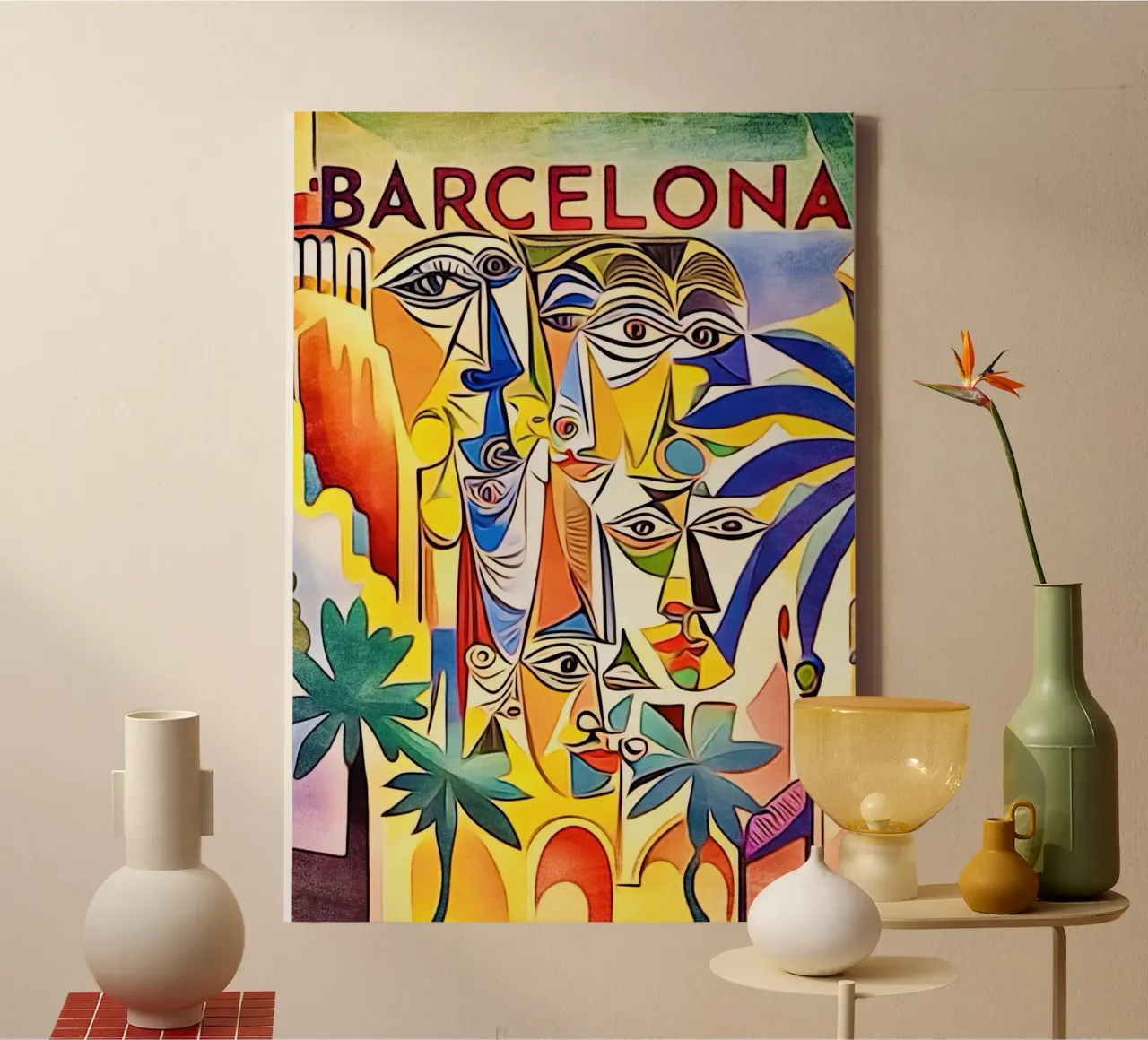 Barcellona, Globetrotter tela con Cornice a cassetta da ZAMART