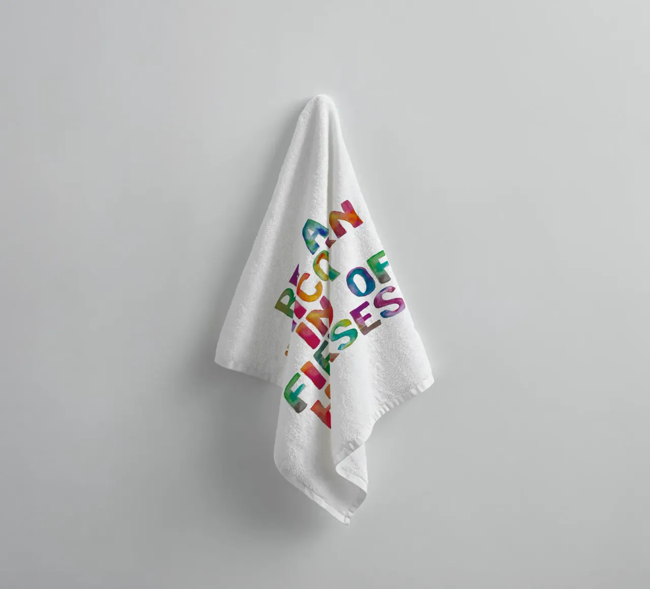 Be a Unicorn in a Field of Horses Rainbow Typography Design towel by THE MOTIVATED TYPE