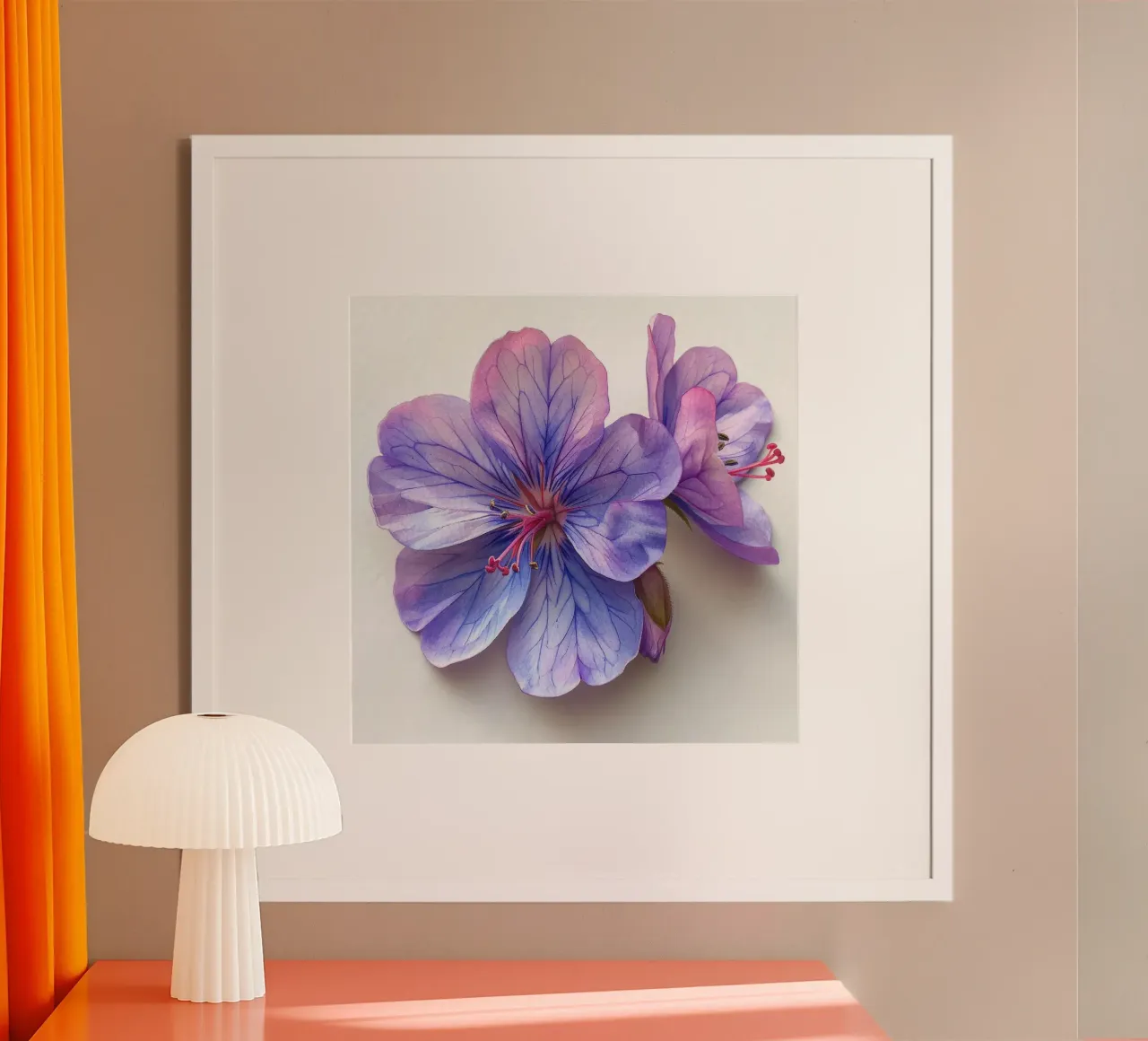 Fiore di geranio 2 poster con telaio in plastica da Bold Blooms