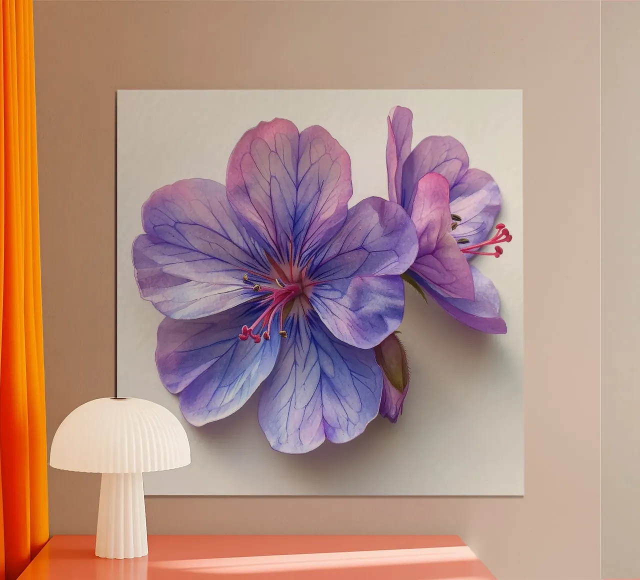 Fiore di geranio 2 poster con telaio in plastica da Bold Blooms